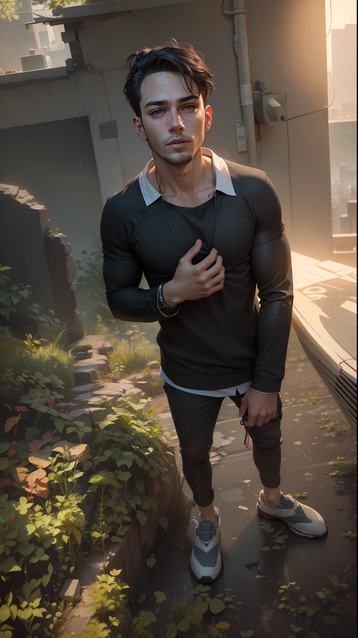 Change background cyberpunk handsome boy, realistic face, 8k,ultra realistic,