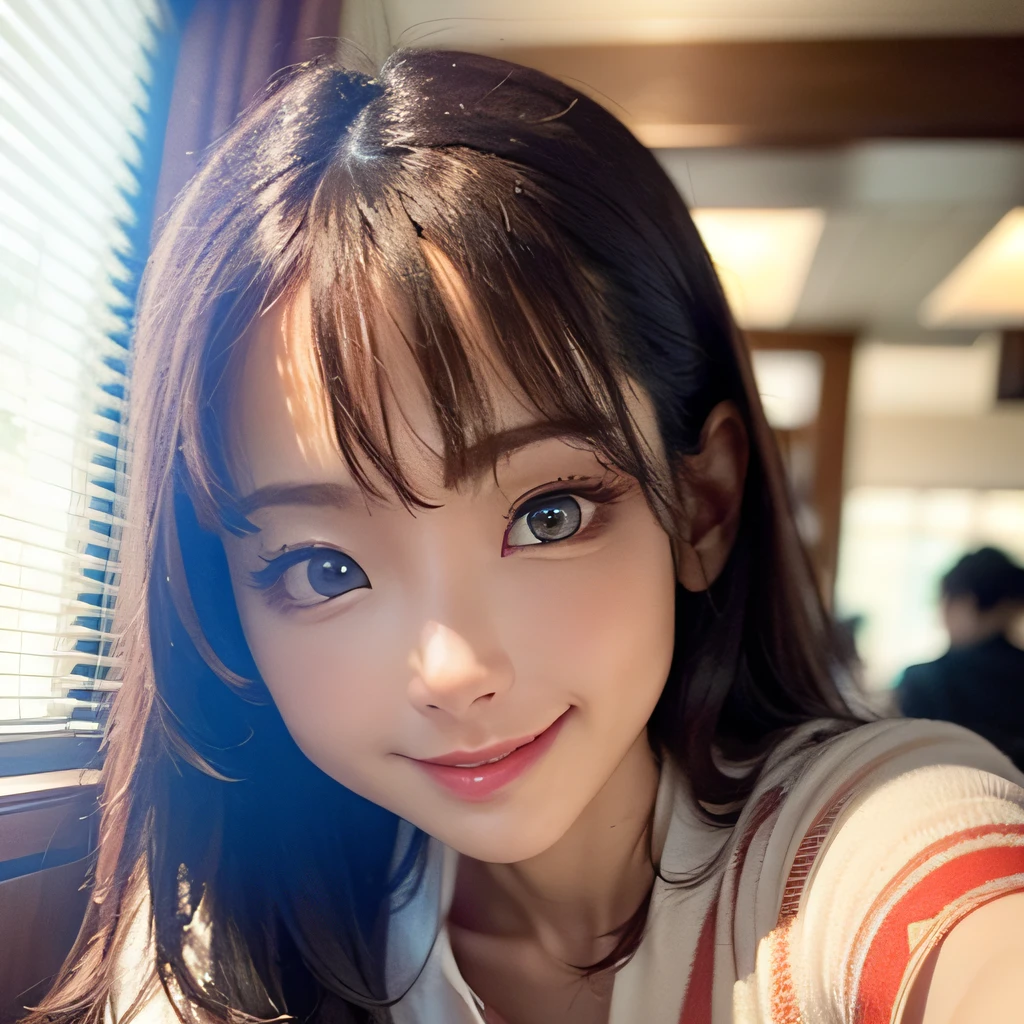 master masterpiece、master masterpiece、The Highest Quality、The Highest Quality、Realstic、Unity、8k 壁紙、Official Art、非常に詳細な CG Unity 8k 壁紙、(original: 1.2)、(Realstic: 1.4)、Super Detailed、HIGH DEFINITION、Super Detailed,Splendid, Fine detail, (1girl:1.4 ), (Brownish|BLACK HAIR:1.4), Short cut, (realistic skin:1.2), (with light brown skin:1.2),(small breasts), beautiful a girl、beautiful detail、HIGHLY DETAILED EYES AND FACE、Eyes with beautiful details、Huge File Size、ultra detailed and beautiful、Red Face、m embarrassed、(Chuckling:1.2)、Dark Eyes、Model shoot style、ボーイッシュ、portrait、 --auto