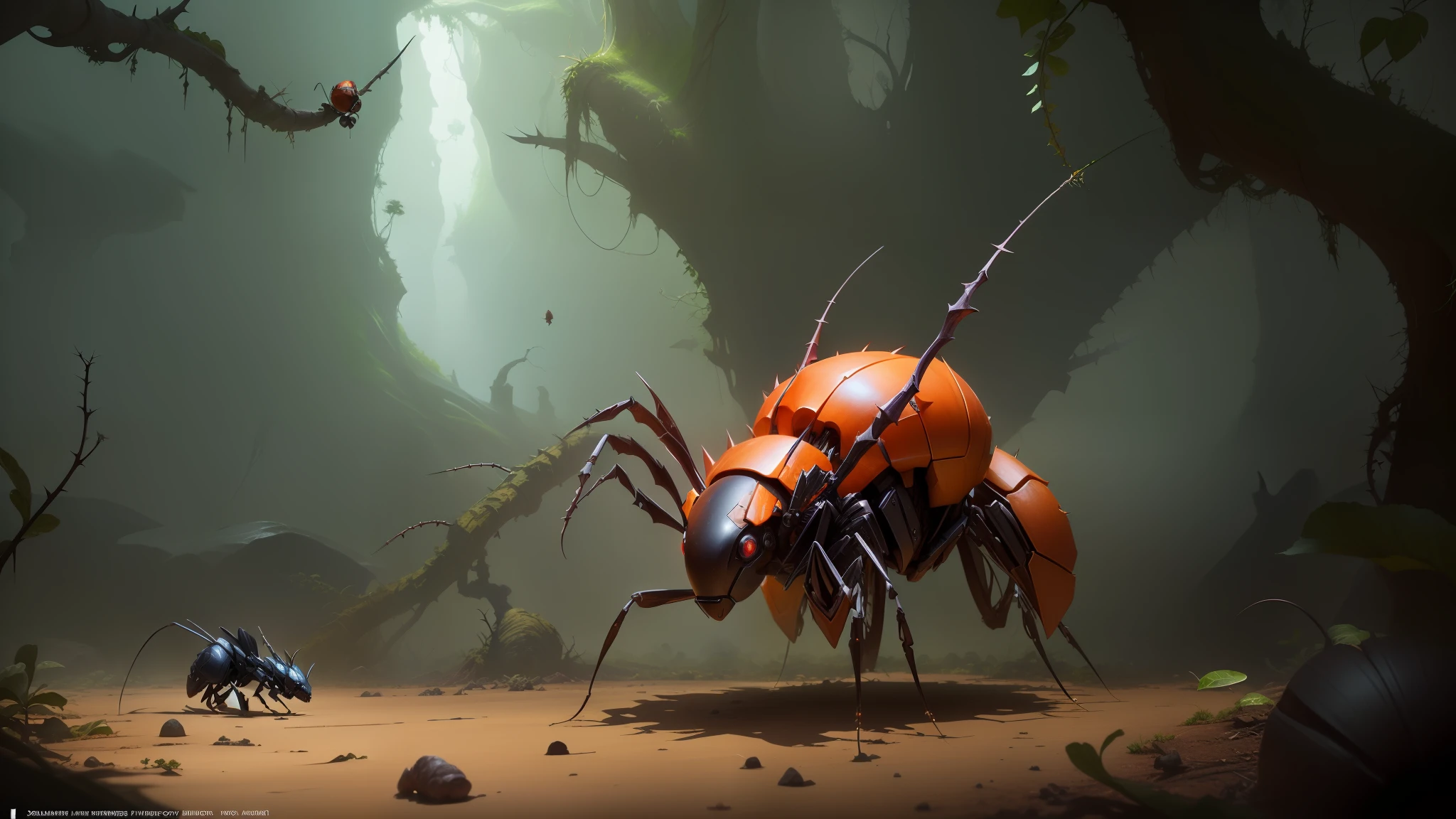Ant Crawling, Key Art, Fairy Fruit, Rendering, Concept Art, Wild, Giant Thorns, Game Rendering, Official Rendering, Sentient Fruit, Official Art, Official Concept Art, Roland Zirvenskis 3d Render Art, No Text