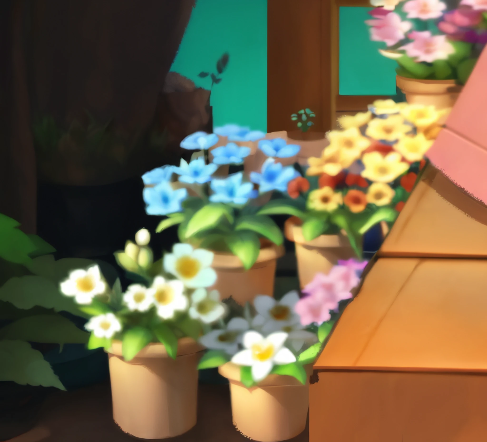 flower shop scene, floral environment, lots of plants and flowers, oda's flowers everywhere, lots of flowers, flowers blooming, more and more flowers, flowers and plants, flowers in bloom, plants and flowers, s flowers everywhere, many flowers, potted plants, some plants, lots of plants, patchy flowers, flower pots