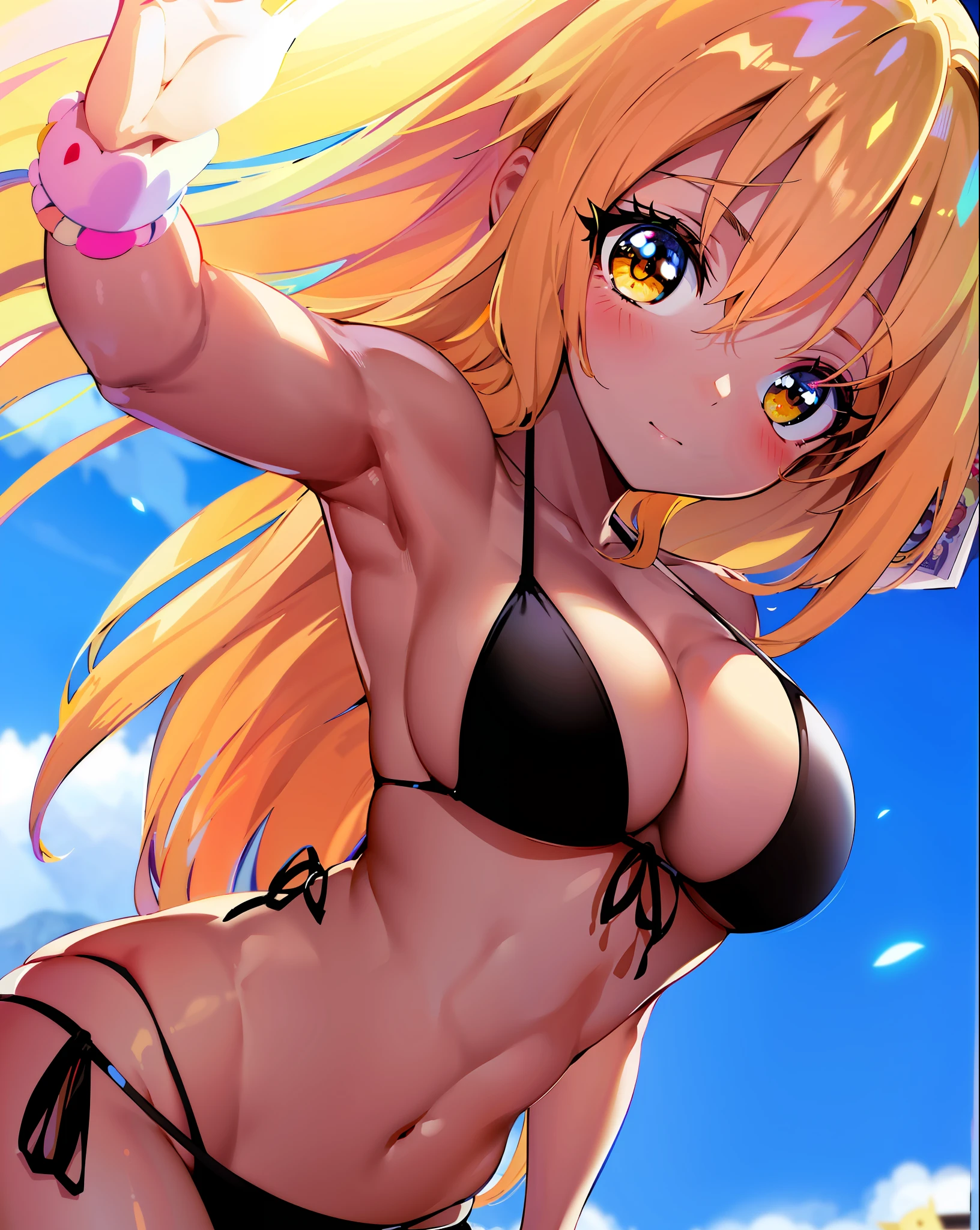 anime girl in bikini with long blonde hair and yellow eyes, enchanting anime girl, anime best girl, ecchi anime style, ( ( misa amane # ) ), (Anime girl), misa amane *, anime girl named lucy, ecchi, Anime girl, digital-anime art!!, Anime Moe Artstyle, Anime girl, the anime」, attractive anime girls, LOLI