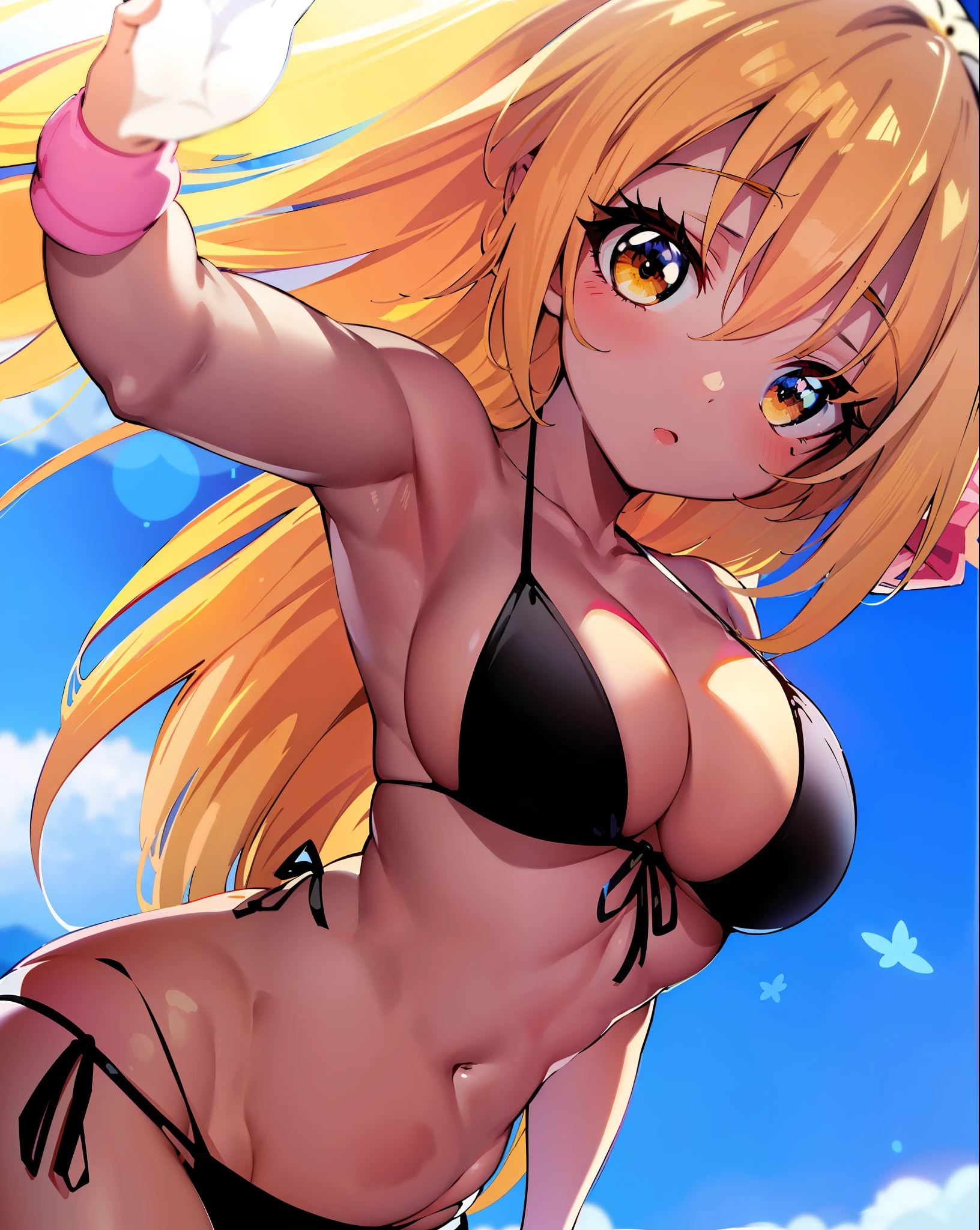 anime girl in bikini with long blonde hair and yellow eyes, enchanting anime girl, anime best girl, ecchi anime style, ( ( misa amane # ) ), (Anime girl), misa amane *, anime girl named lucy, ecchi, Anime girl, digital-anime art!!, Anime Moe Artstyle, Anime girl, the anime」, attractive anime girls, LOLI