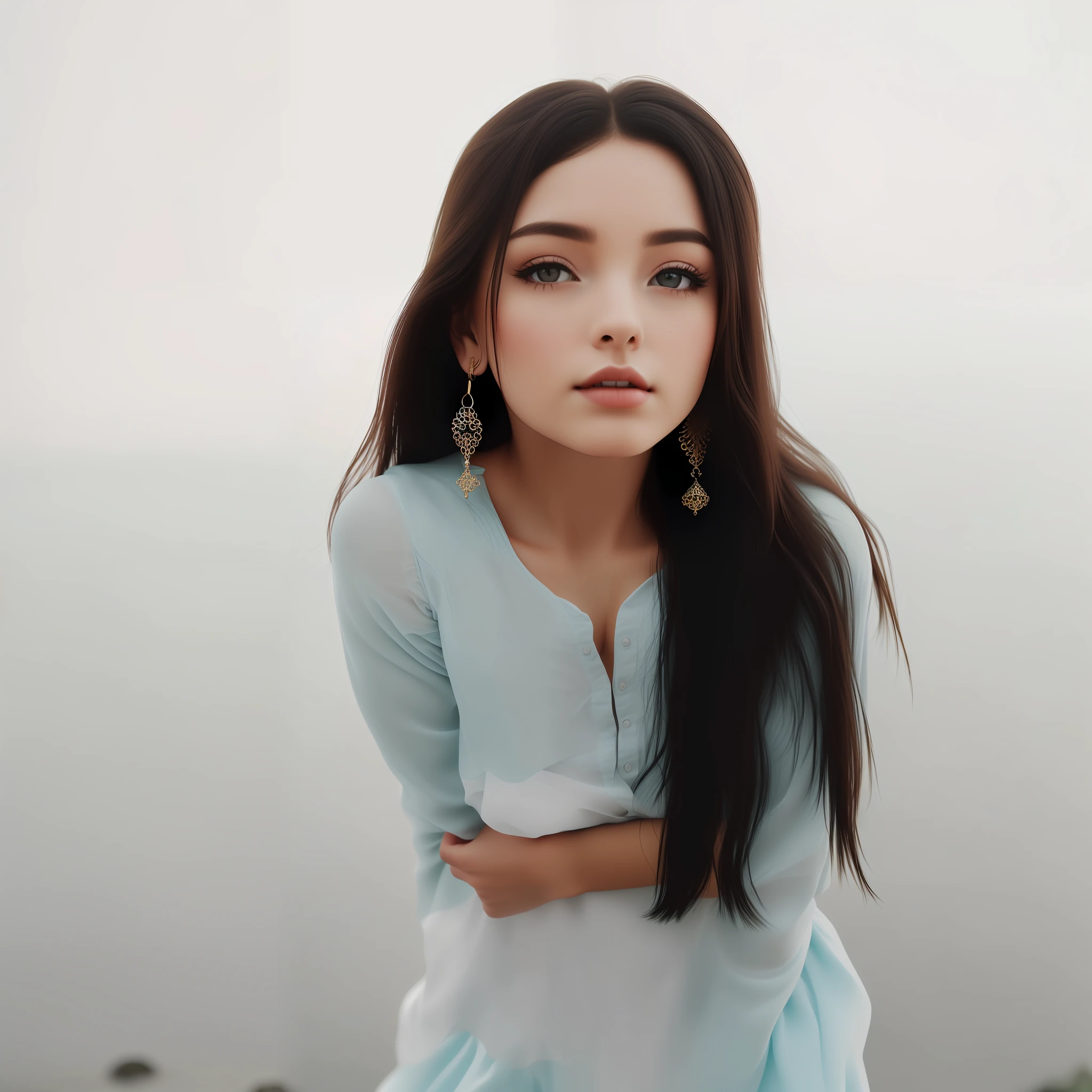 No-one49 a woman, she is wearing red dress, jewellery, standing near a river, modelshoot style, extremely detailed CG unity 8k wallpaper, 8k uhd, dslr, soft lighting, high quality, film grain, Fujifilm XT, ((realistic))