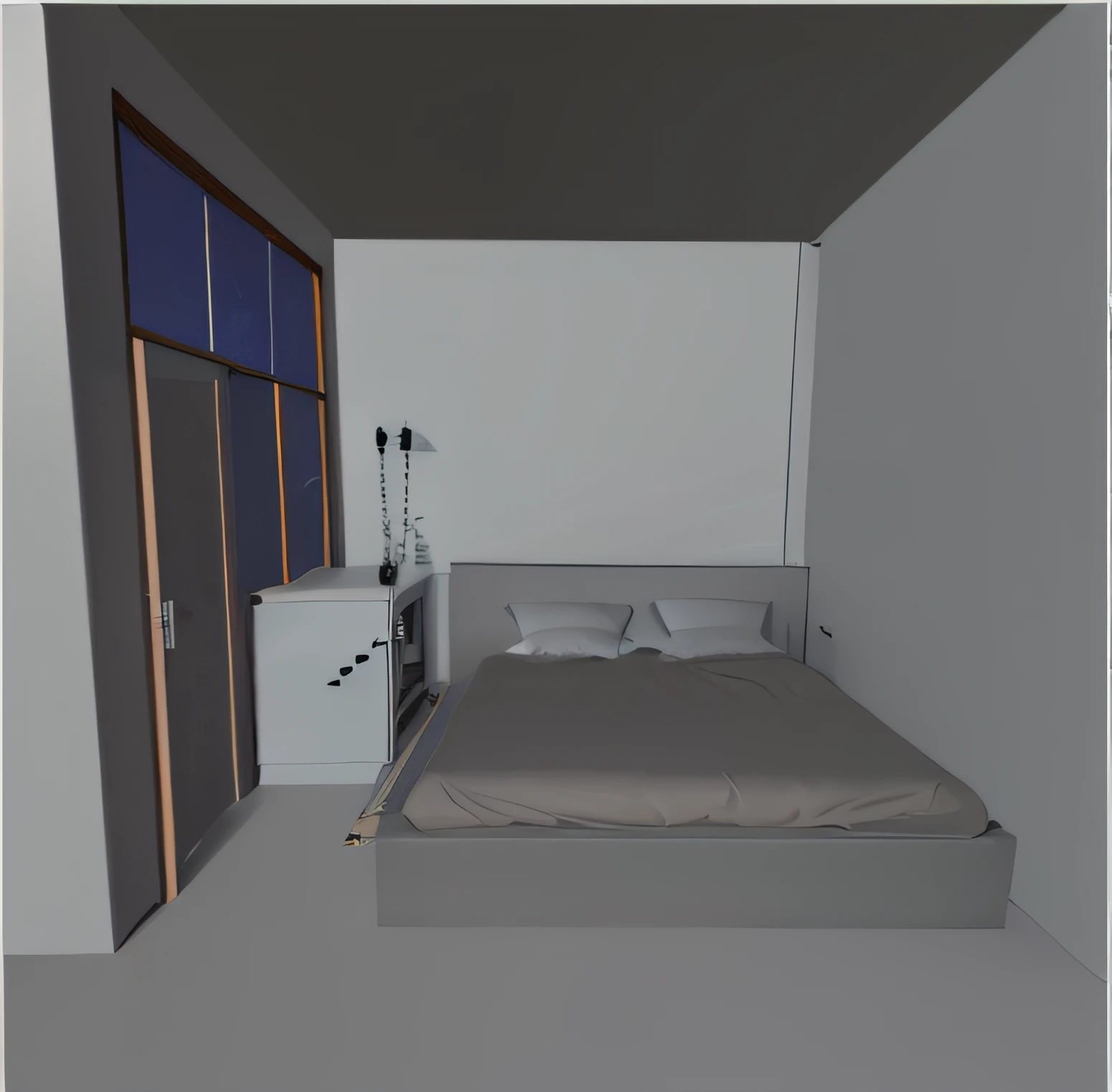 Minimalis modern girl bed room design , design with GOLDEN RATIO, INTERIOR photography, Hi-res corona render, 16k textured materials, wooden floor, white plater wall, raytracing, building, glass sliding black wood door, day lighting, indoor bright clean lighting, natural lighting, super detailed, octane render 16k unreal engine, 16k vray, real plants, real garden, caustic water, real sky, shadow drops, global illumination, Reflection, shopping mall, fuuture, art, symbol of technology, high quality 16k ,15360 × 8640 pixcels V5.1 --ar 16:9 --auto