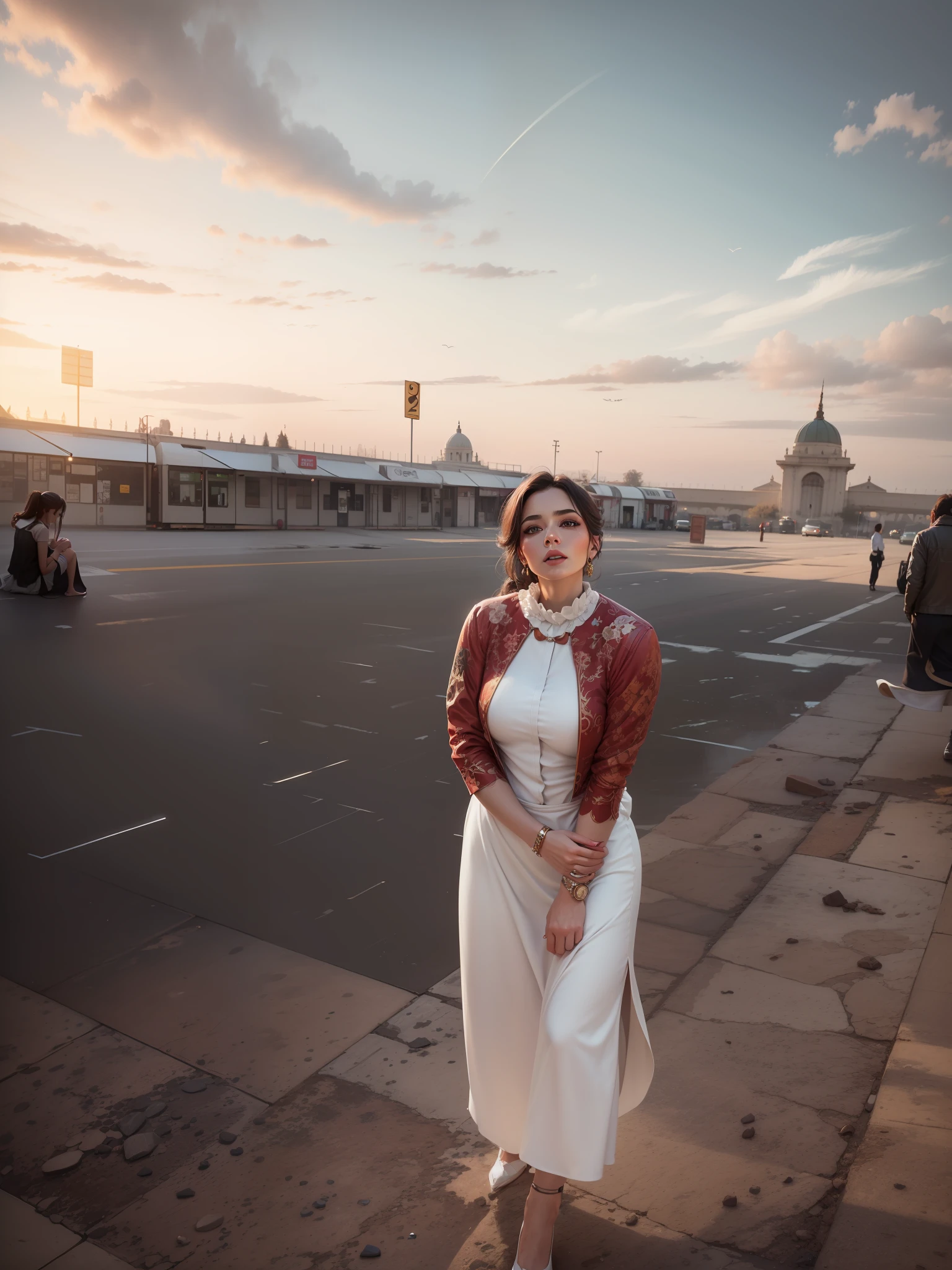 Change background, portrait, good-looking dress,8k realistic