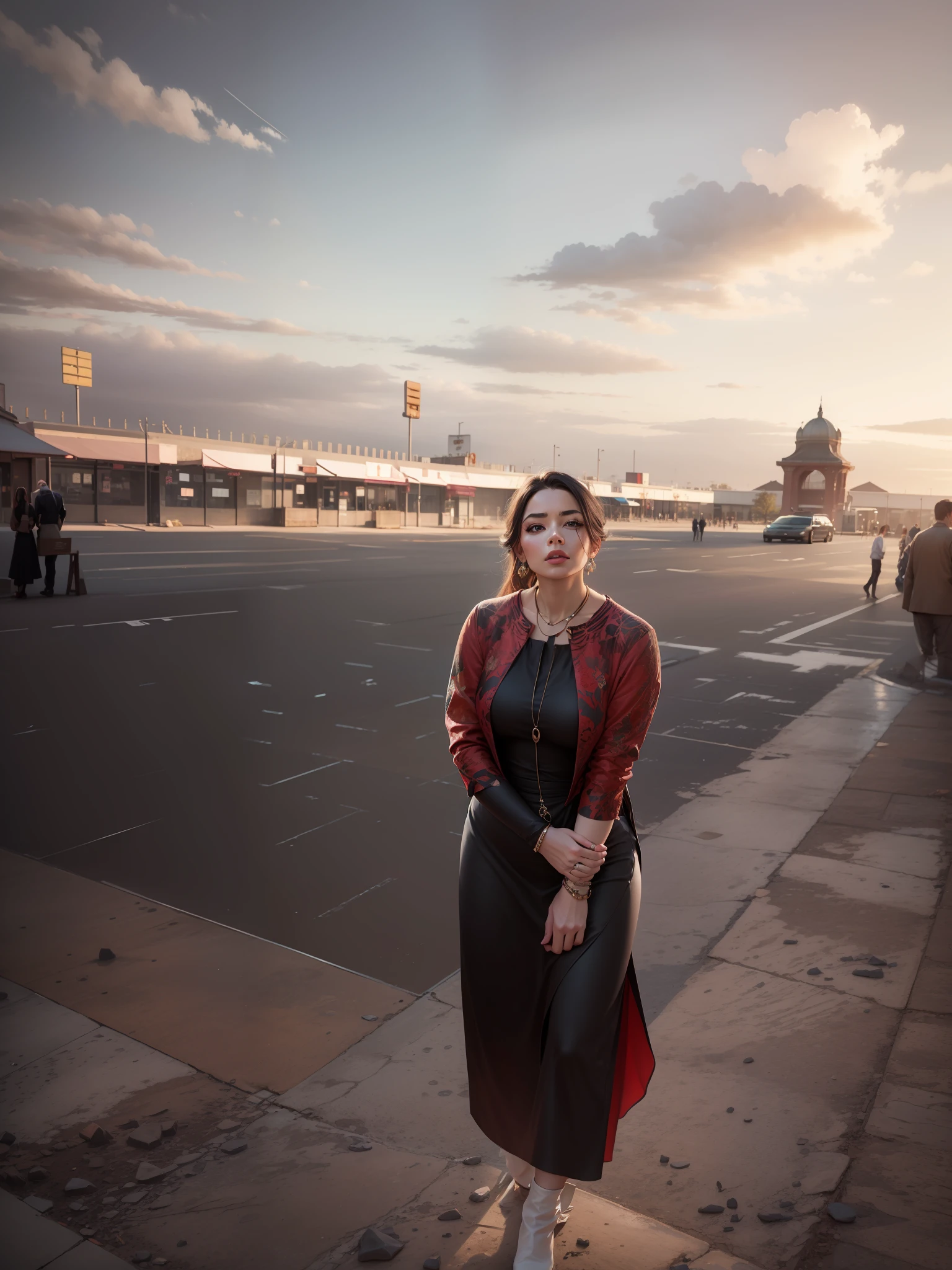 Change background, portrait, good-looking dress,8k realistic