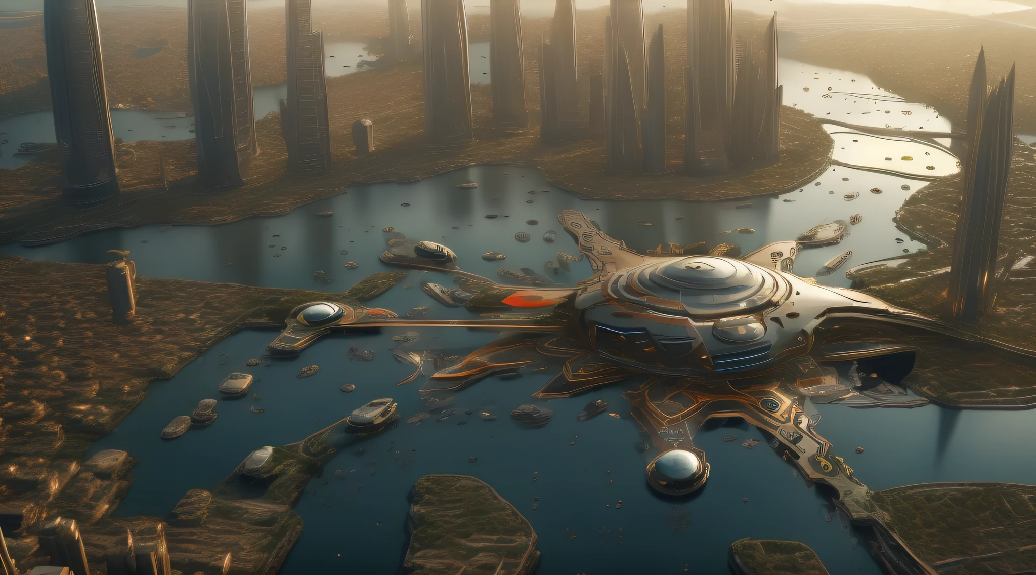 Future technology sense Mars city