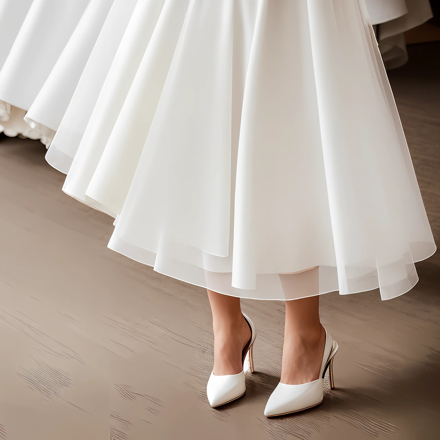 wedding, pure midriff transparent asymmetric short dress, light colour, dreamy transparent yarn, beautiful floor-to-ceiling windows, yarn curtains, dreamy,closeup shot