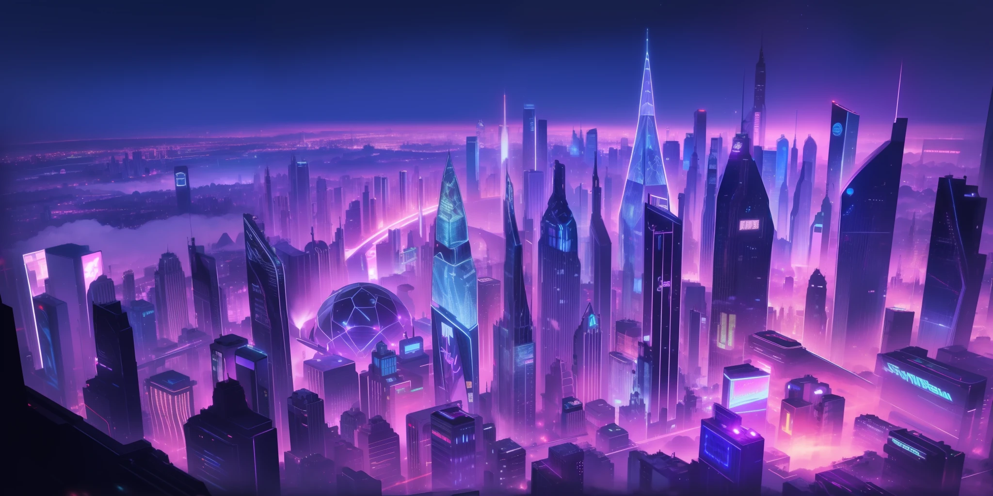 Cyberpunk cities, futurism, skyscrapers, flying cars, casinos, neon lights, LED lights, giant crystal palaces, futuristic technology, rivers, docks, spaceships, domes, night sky, stars, shooting stars.