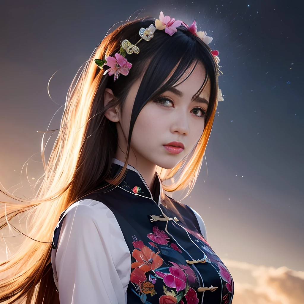 (8k, RAW photo:1.2),best quality, ultra high res,dramatic angle,(fluttered detailed color splashs), (illustration),(((1 girl))),(long hair),(rain:0.9),(hair ornament:1.4),there is an ancient palace beside the girl,chinese clothes,(focus on), color Ink wash painting,(color splashing),colorful splashing,(((colorful))),(sketch:0.8), Masterpiece,best quality, beautifully painted,highly detailed,(denoising:0.6),[splash ink],((ink refraction)), (beautiful detailed sky),moon,highly,detaild,(masterpiece, best quality, extremely detailed CG unity 8k wallpaper,masterpiece, best quality, ultra-detailed),(Lycoris radiata),