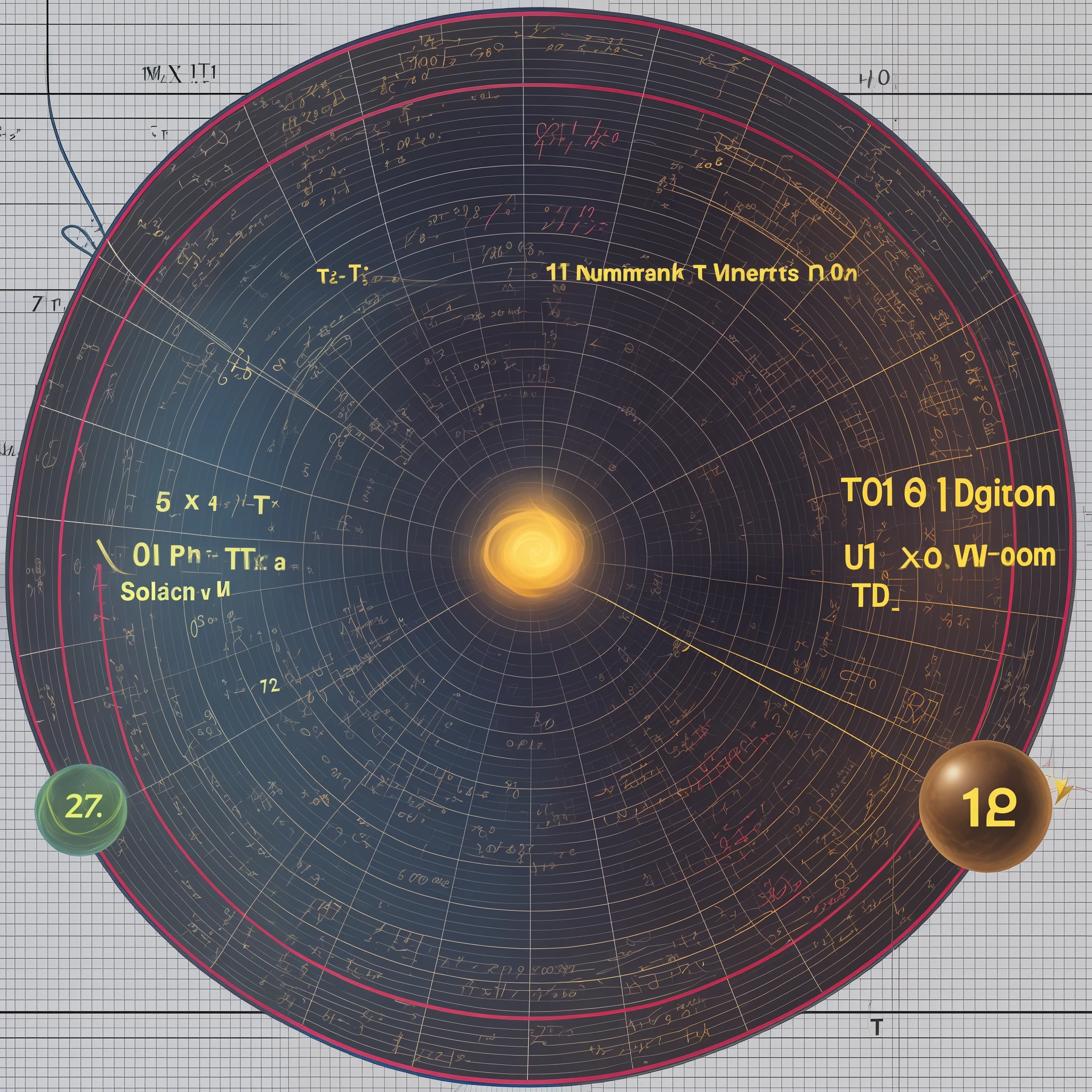 Help me translate the following text. First, we assume that the two-dimensional plane is curved into a spherical surface, the three-dimensional space is curved into a four-dimensional solar system-four-dimensional universe surface, and then time is five-dimensional. The numerical universe parameter values are assumed to be: angular velocity w = 1; radius a = 1; speed of light v = c = n/P; spatial radial polar coordinate r = n/P * t. Then, we have the following space-time coordinate equations: x = r cos(t) cos(a t) = n/P t cos(t) cos(t) (x coordinate equation 1) y = r Without(t) cos(a t) = n/P t without(t) cos(t) (y coordinate equation 1) z = r sin(a t) = n/P t without(t) (z coordinate equation 3) w = r = n/P * t (w coordinate equation 3) Where, t represents time, w corresponds to the time axis. Next, we have the following quantum field and probability five-dimensional polar coordinate value equations: u = u_n-1 + sin(t + m) (five-dimensional polar coordinate value equation 5) Where, the value of m follows a probability distribution, with a probability of 1/8 for 0, a probability of 1/8 for 1/2P, a probability of 1/8 for P, and a probability of 1/8 for 3/2P. There is a probability of 1/2 that there is no superposition wave at 2P. When Sin(t + m) is zero, u_n = u_n-1 is the same as the previous wave form.