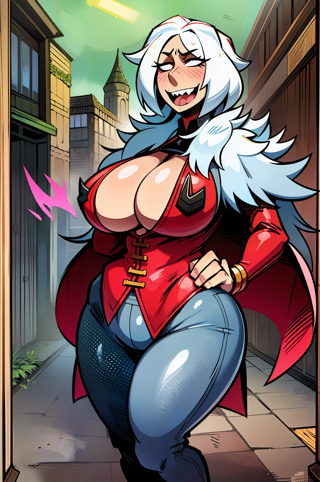 Gotique, huge chest, Grande femme, curved, f, cheveux longs, christian, seul,forest city, plantes, marche, sourire, sourire, ,fur clothes, sorcier, medieval, village,collants, portrait, Jupe longue, robe longue, Chiquenaude-Flops, , huge breast, , , 1gir,1character, marche,Jupe longue, yeux rouges, nez long, seul ,marche ,1 character,, corps entier, Jupe longue, pantalon, Victorian clothing, vest coat, medieval, village, forest, europe, red eyes