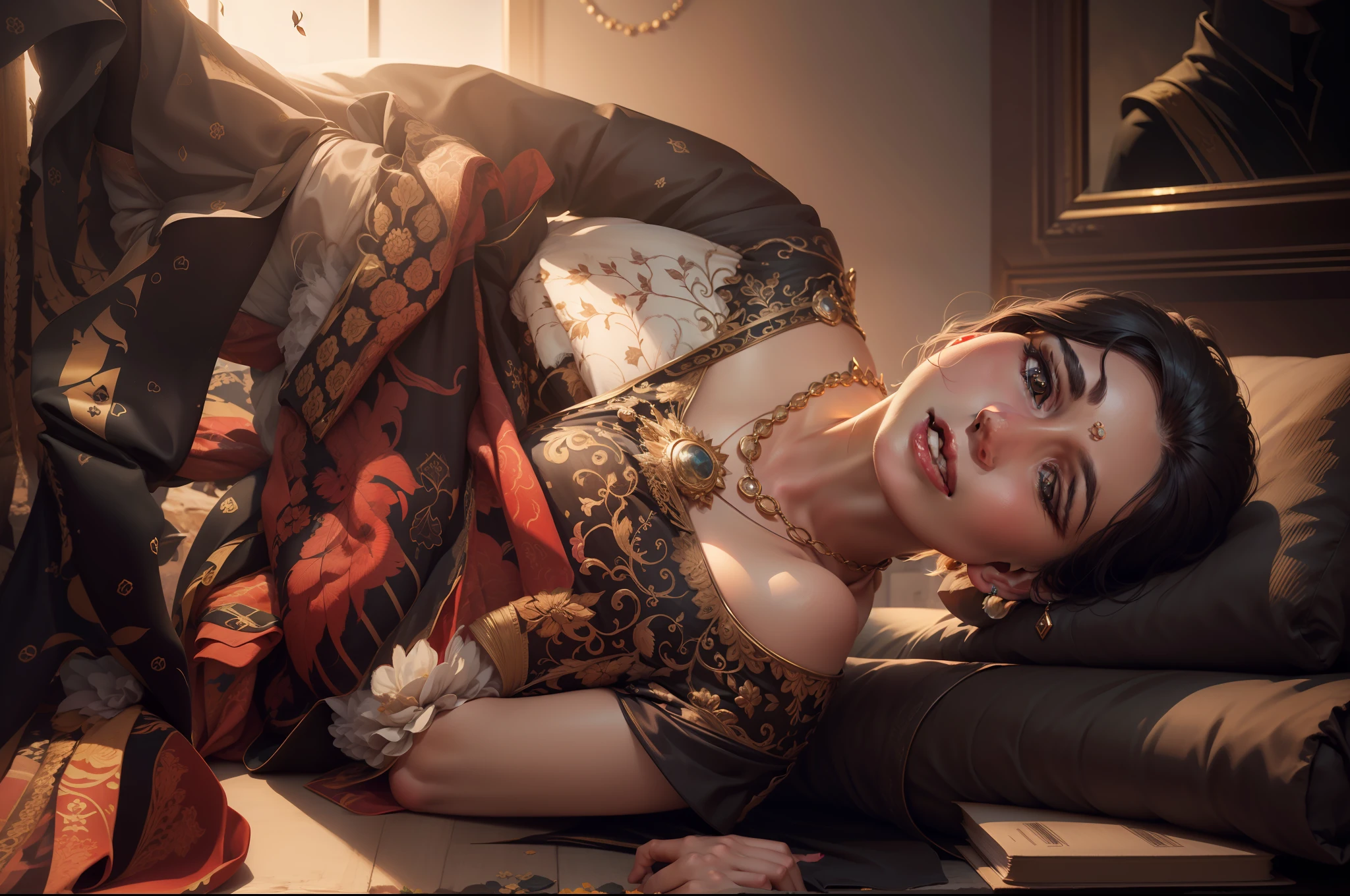 Change background, portrait, Queen ,realistic 8k
