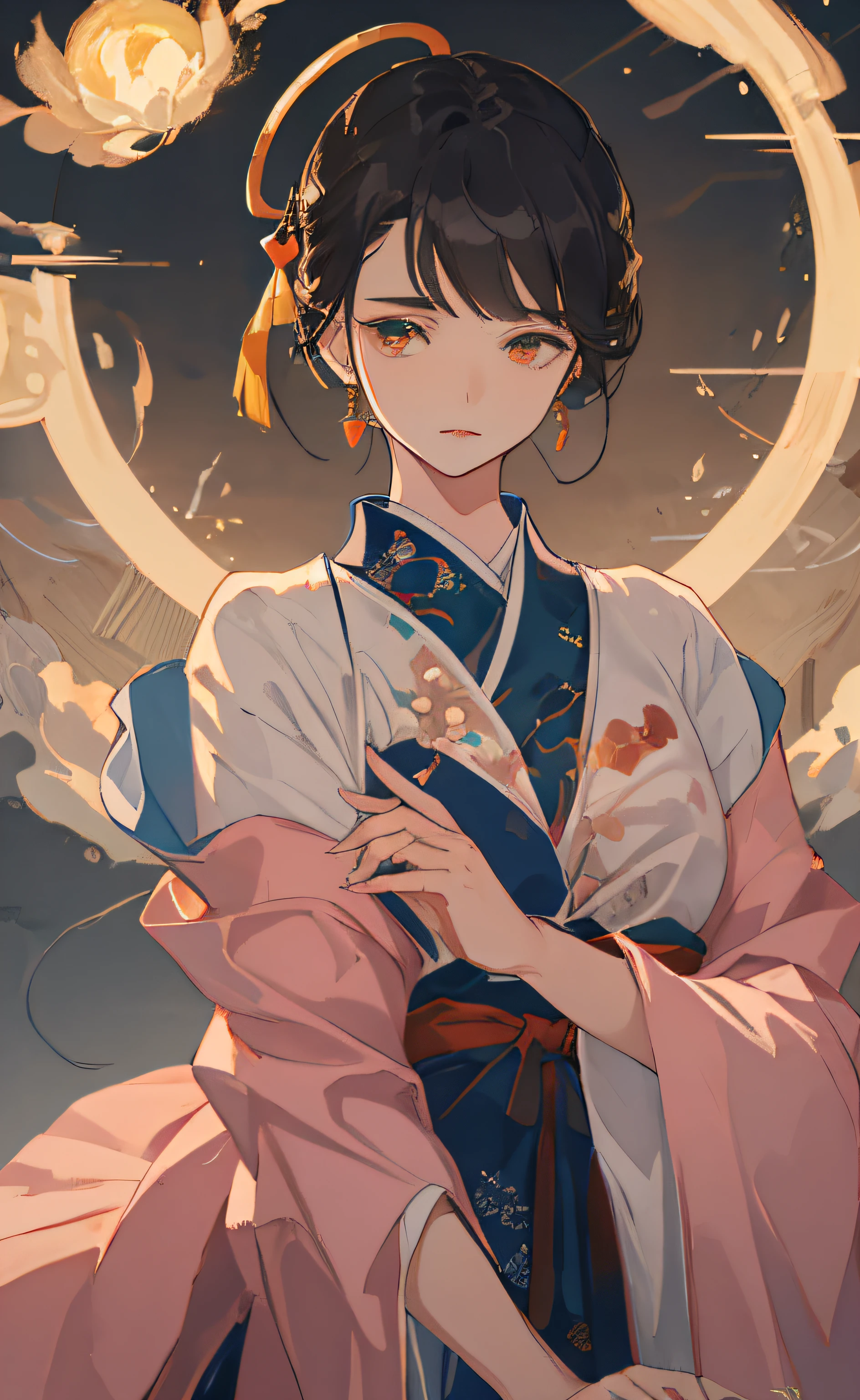best best quality,sidebrilliance,lens halo,Ray Trace,Sharply Focused,Wearing Hanfu,A Girl,cry
