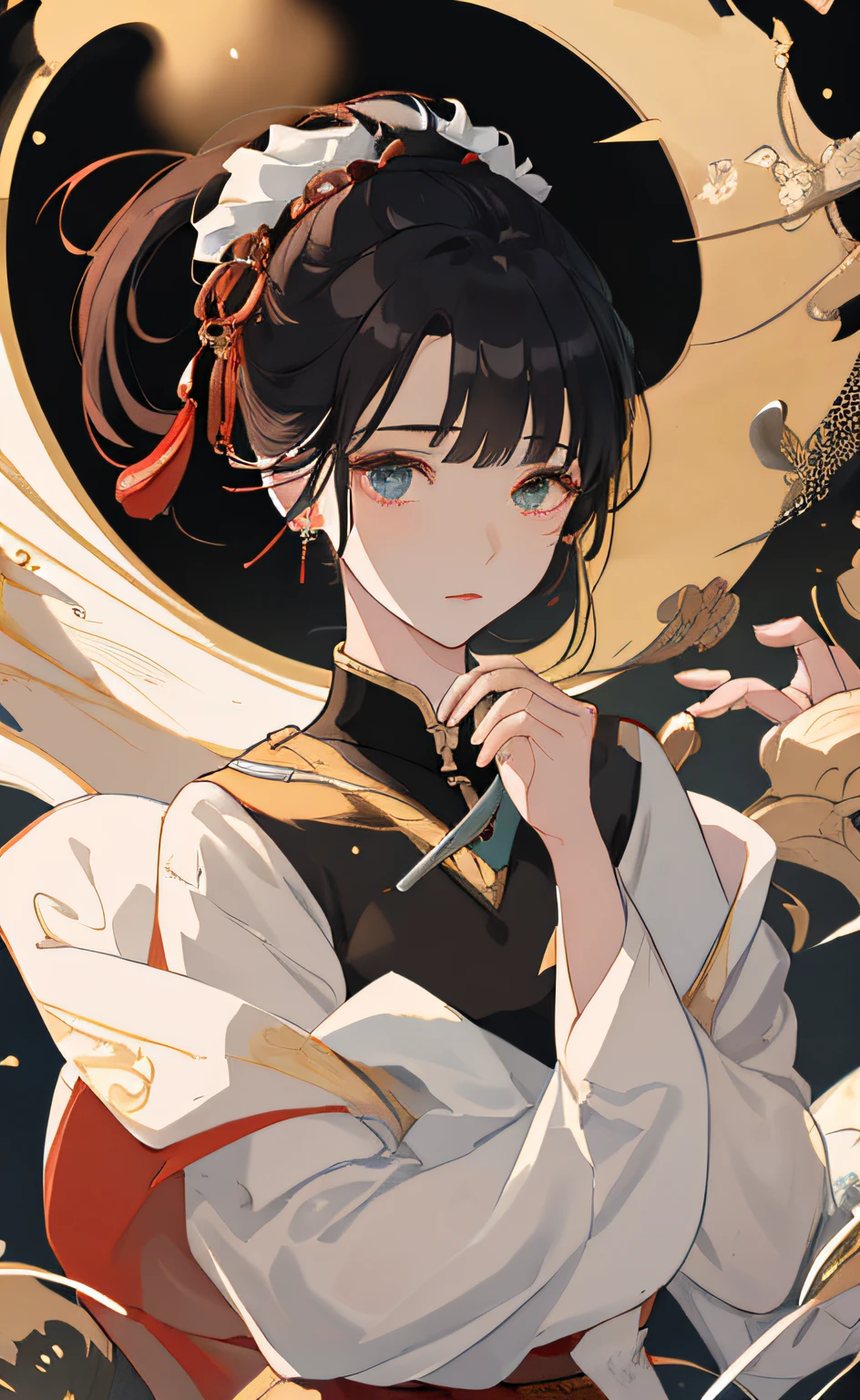 A Girl， Ancient Chinese clothing， the whole body， sunrays， Clear face， Dance，Step on the drum underfoot，Clean white background， master masterpiece， super-detail， epic composition， super high definition， high quallity， extremely detailed， official arts， 制服 8k 壁纸， super-detail， 32k