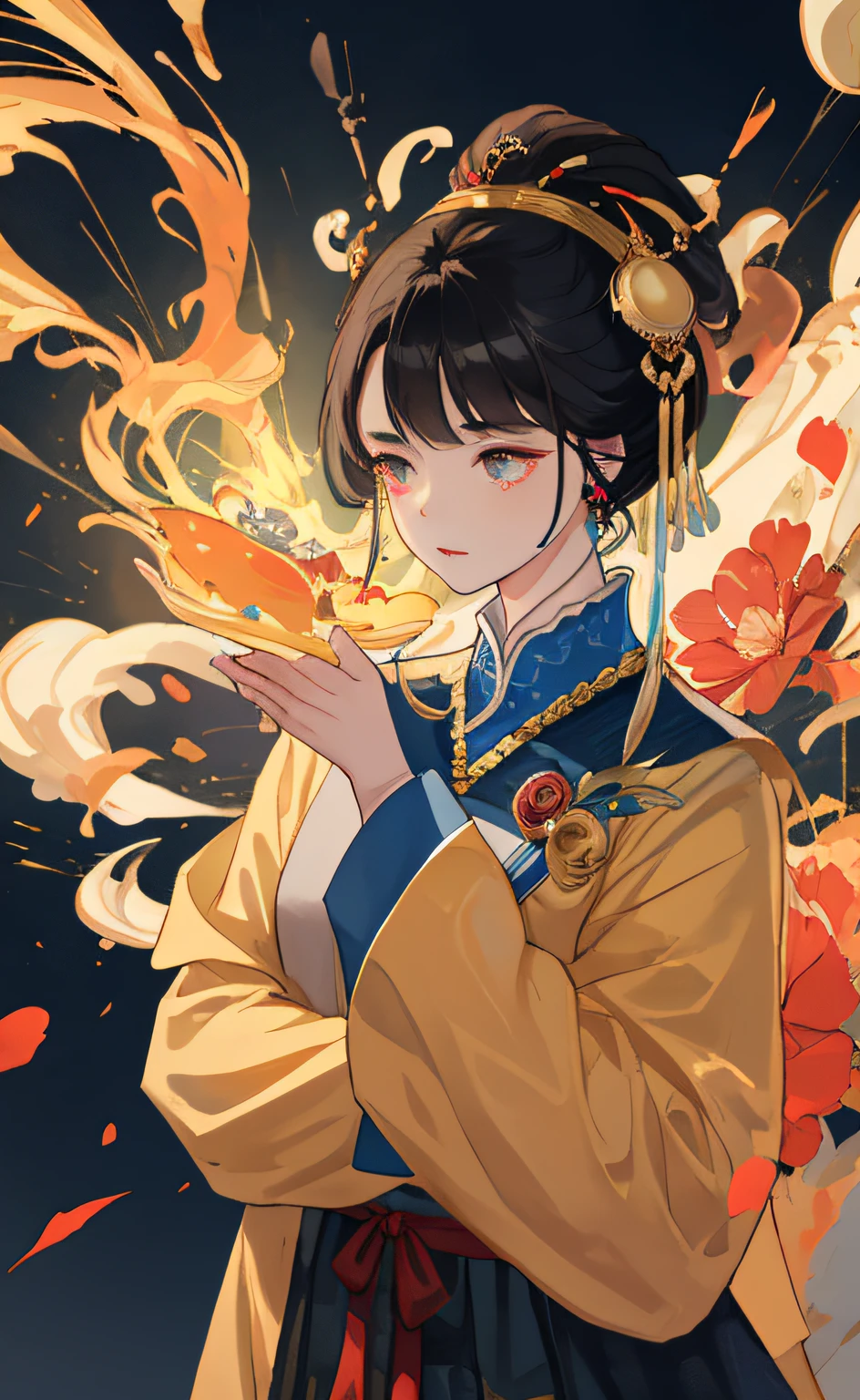 A girl, ancient Chinese costume, whole body, sunshine, clear face, clean white background, masterpiece, super detail, epic composition, ultra HD, high quality, extremely detailed, official art, uniform 8k wallpaper, super detail, 32k
