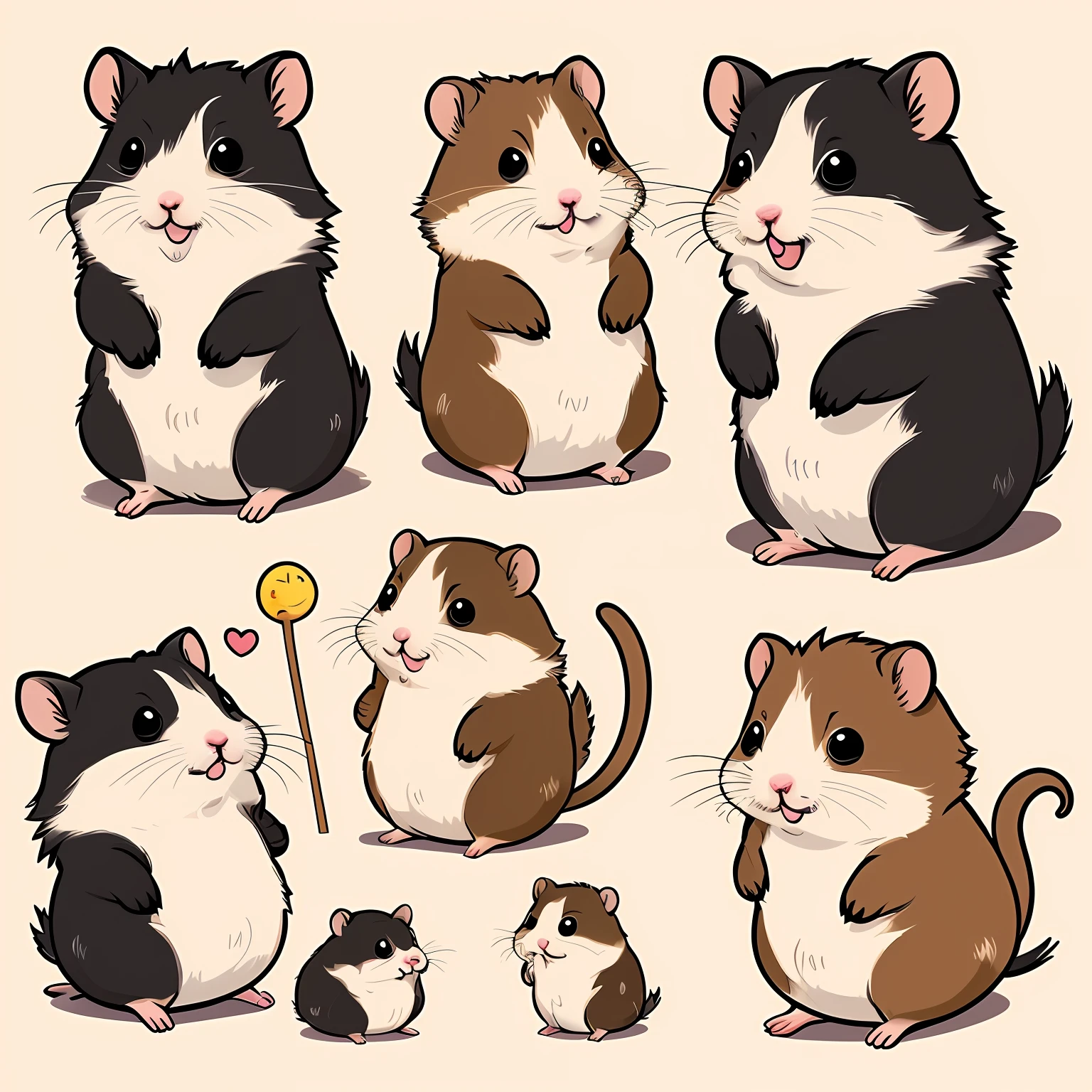 Hamster,estilo minimalista,emoji pack
