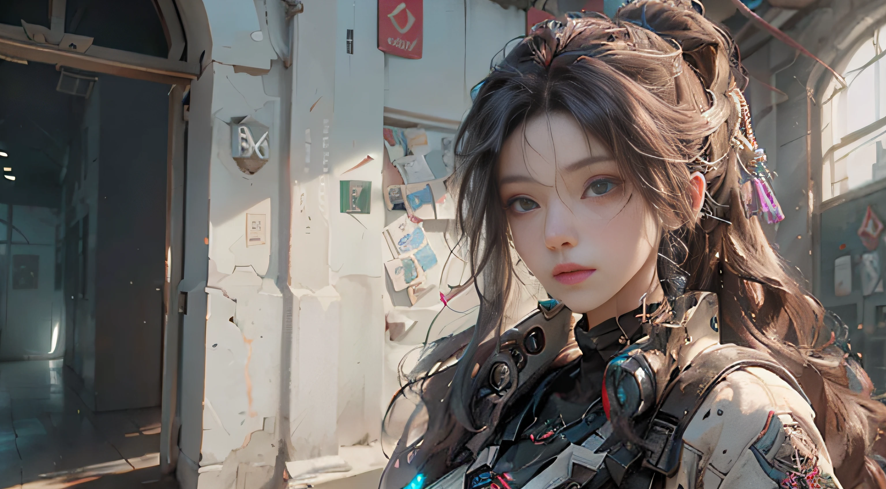 ((best best quality)), ((MasterPiece)), (Detail:1.4), 3D, A beautiful cyberpunk female image,HDR(high dynamic range),raytraced,nvidia rtx,The ultra-Resolution,Unreal 5,Subsurface scattering、pbr texturing、Postprocess、Anisotropic Filtering、depth offield、Maximum Clarity and Clarity、multilayer textures、Albedo and Specular map、Surface coloring、Mitsu-Accurate simulation of material interactions、Perfect Scale、octanerendering、Two-colored light、large aperture、low ISO、white balance、Rule of Thirds、8K RAW、beautiful bright pupils,flowing robe,Fine pupils,Detailed face and eyes,long lashes,Blushlush,voluminous hair,