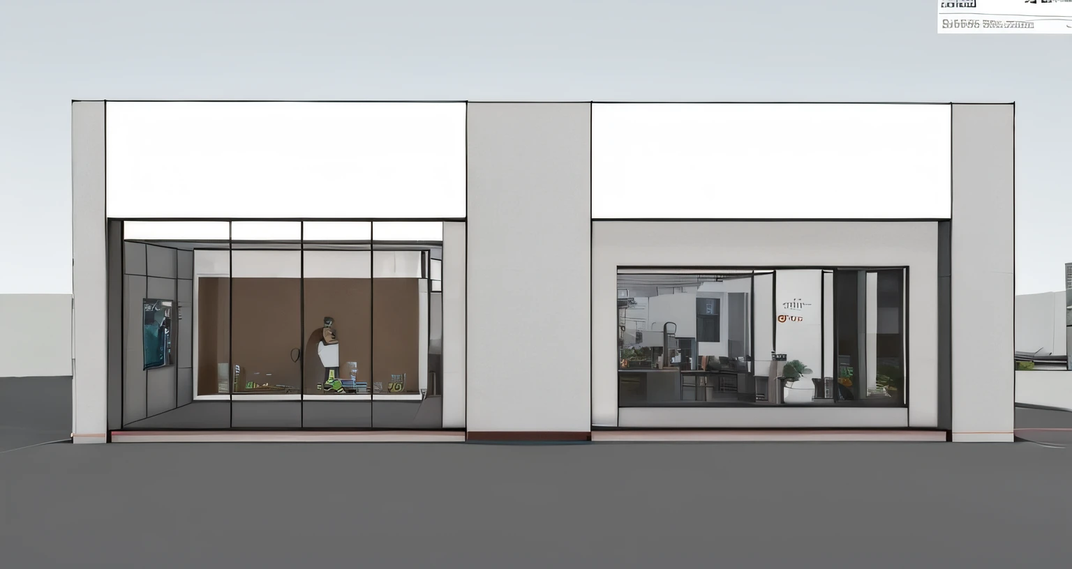 Generate store facades,morden style,Simple atmosphere,Dayscape,Realistic rendering