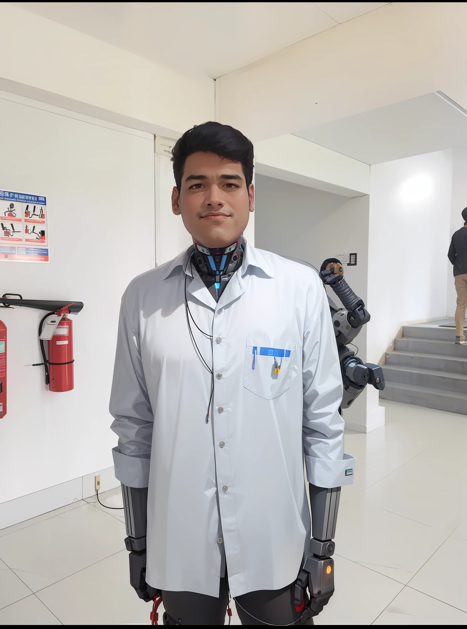 Man body,robot body, wire and cables, robotics body, metal body, mechanical body, metal arm, realistic