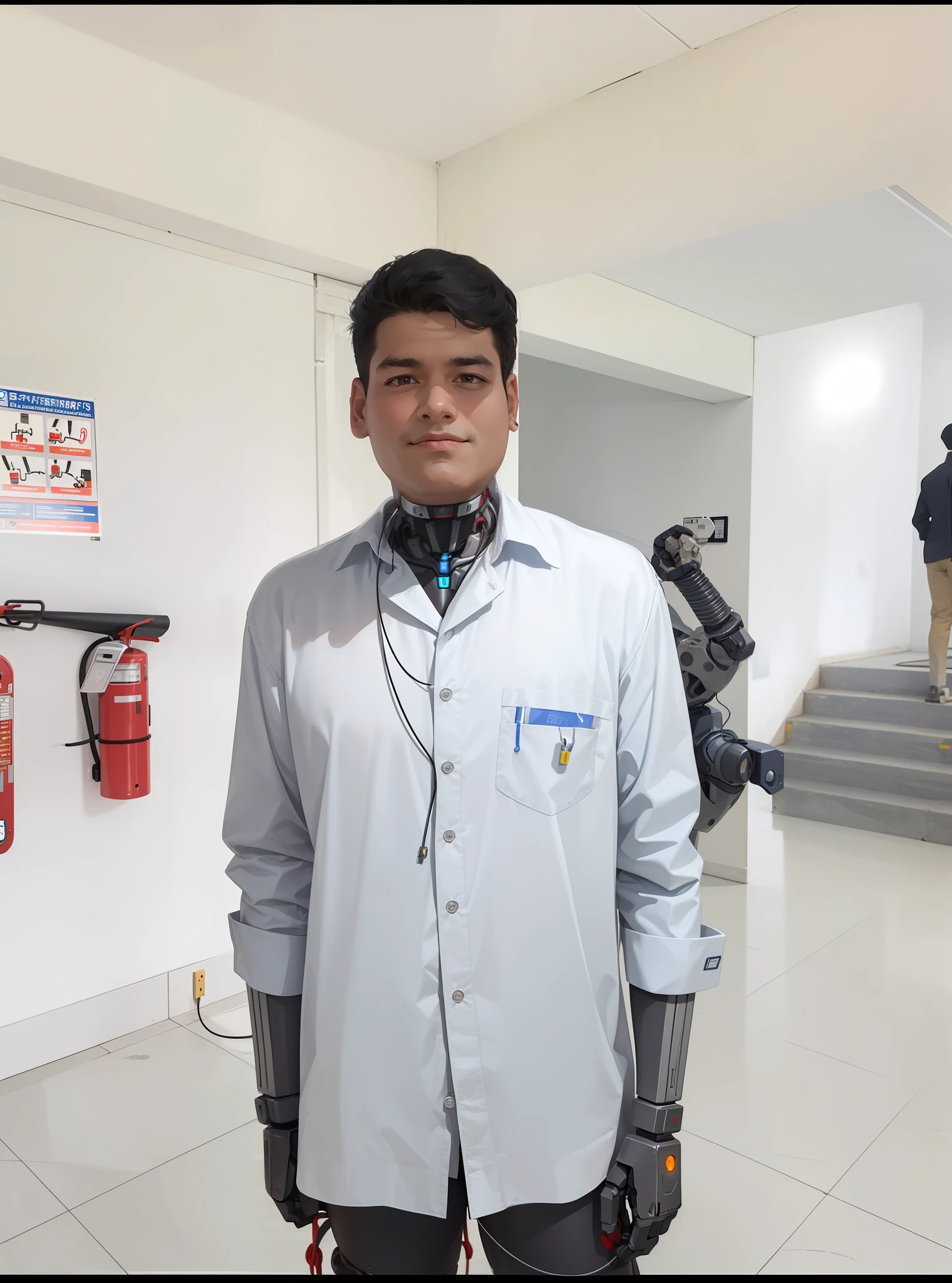 Man body,robot body, wire and cables, robotics body, metal body, mechanical body, metal arm, realistic