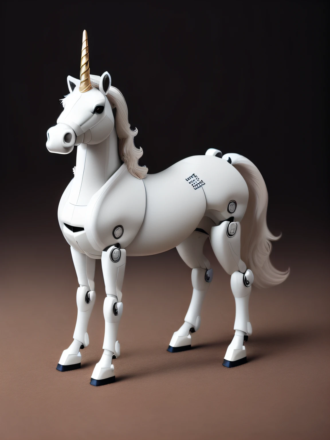 A Q version of the unicorn made of PVC，(Robots:1.1)，([tail | Detailed Wire]:1.3)，(Complicated Detail)，hdr，(Complicated Detail，ultra Detailed:1.2)，Cinematic Shots，Vignette，centerd
