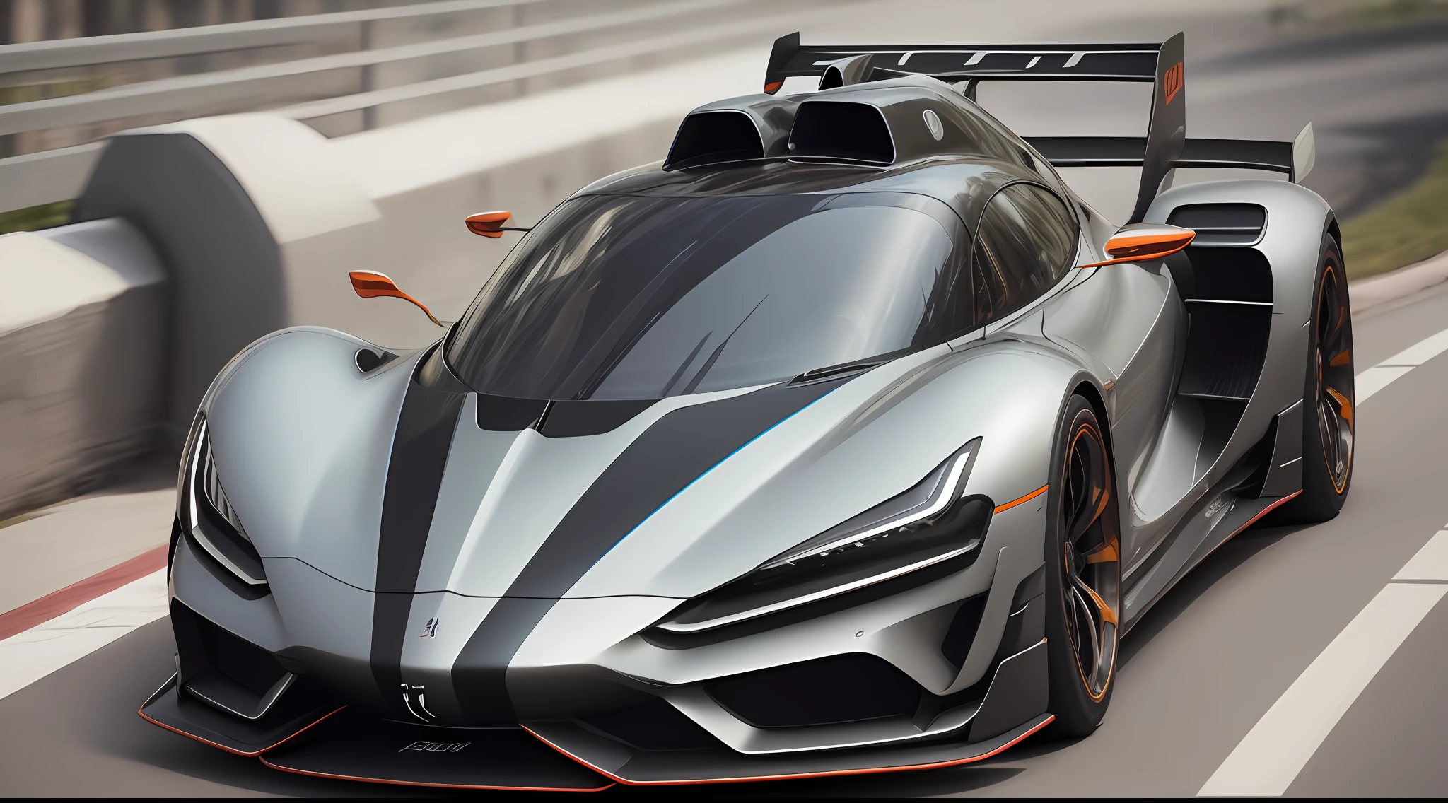 Close-up of a car driving on the road near the bridge, aerodynamic!!!!!!, supercar, aerodynamic imposing, sportcar, streamlined, concept car, very futuristic, super car, aerodynamic, sportcar, aerodynamic body, Smooth lines,Forceful, sportcar, smooth streamline, concept car, futuristic car, very futuristic, futuristic concept car, futuristic car, pininfarina, supercar, concept automobile design, giorgetto giugiaro, futuristic car concept, glass and metal : : peugot onyx, prototype car, car concept, futuristic chrome vehicle, futuristic product car shot,Futurism,Science fiction art --auto
