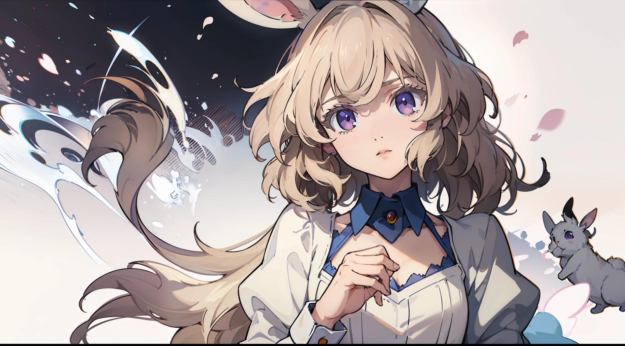 anime girl with rabbit and clock in her hands, kawacy, like alice in wonderland, alice from alice in wonder land, splash art anime loli, Guweiz in Pixiv ArtStation, portrait of alice in wonderland, alice in wonderland style, detailed digital anime art, trending on artstation pixiv, alice, the white rabbit, anime fantasy illustration,景深1：5，official arts， Unity 8k壁纸， super cum-detailliert， Beautiful and beautiful， MasterPiece， best best quality， （Dynamic Angle：1.4），Romantic depth of field exotic_Dance，，PerfectNwsjMajic，（MasterPiece，topquality，best best quality，official arts，Beauty and aesthetics：1.2），extremedetailed，COLORFUL，highest details,，MasterPiece， the best quality t， Realistic ，