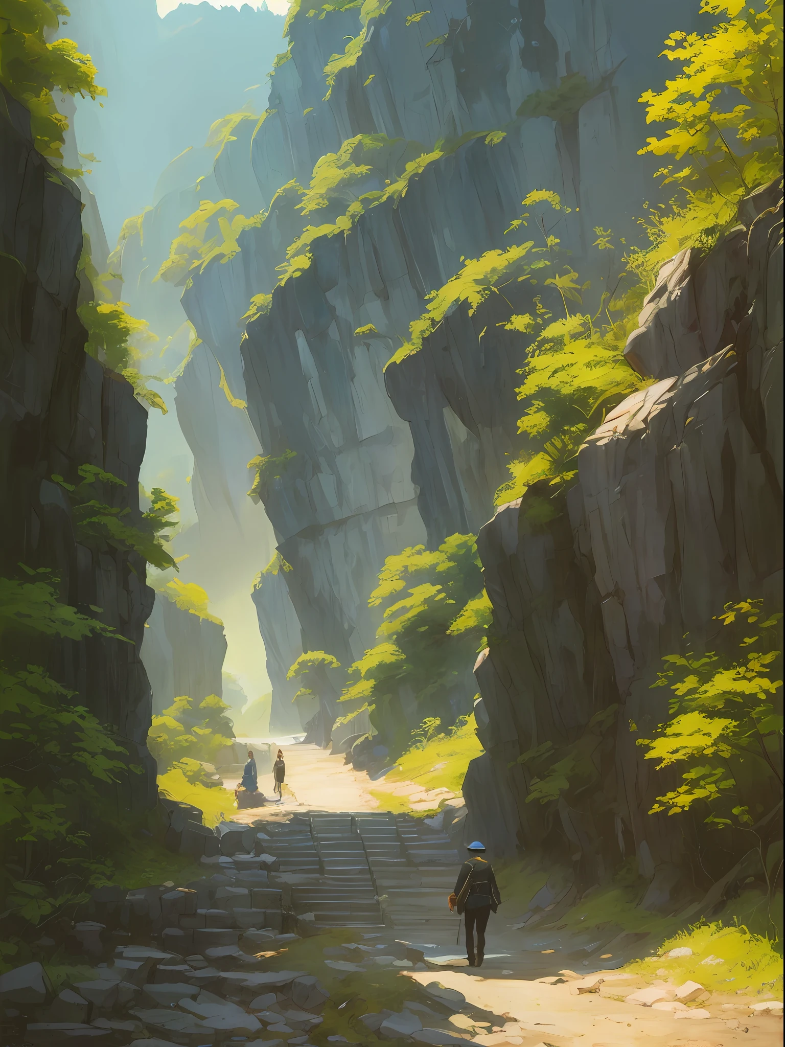 A blend of comic book art and lineart full of natural color, a young brave and fierce angry young Harrison Ford as Indiana Jones in the Raiders of the Lost ark. the best quality, masterpiece, high-resolution, acrylic painting, trending on Pixiv fan box, palette knife, and brush strokes, style of makoto shinkai, Jamie Wyeth James Gillard edward hopper Greg Rutkowski studio ghibli Kenshin impact. Ninh Binh landscape background. Sharp details.