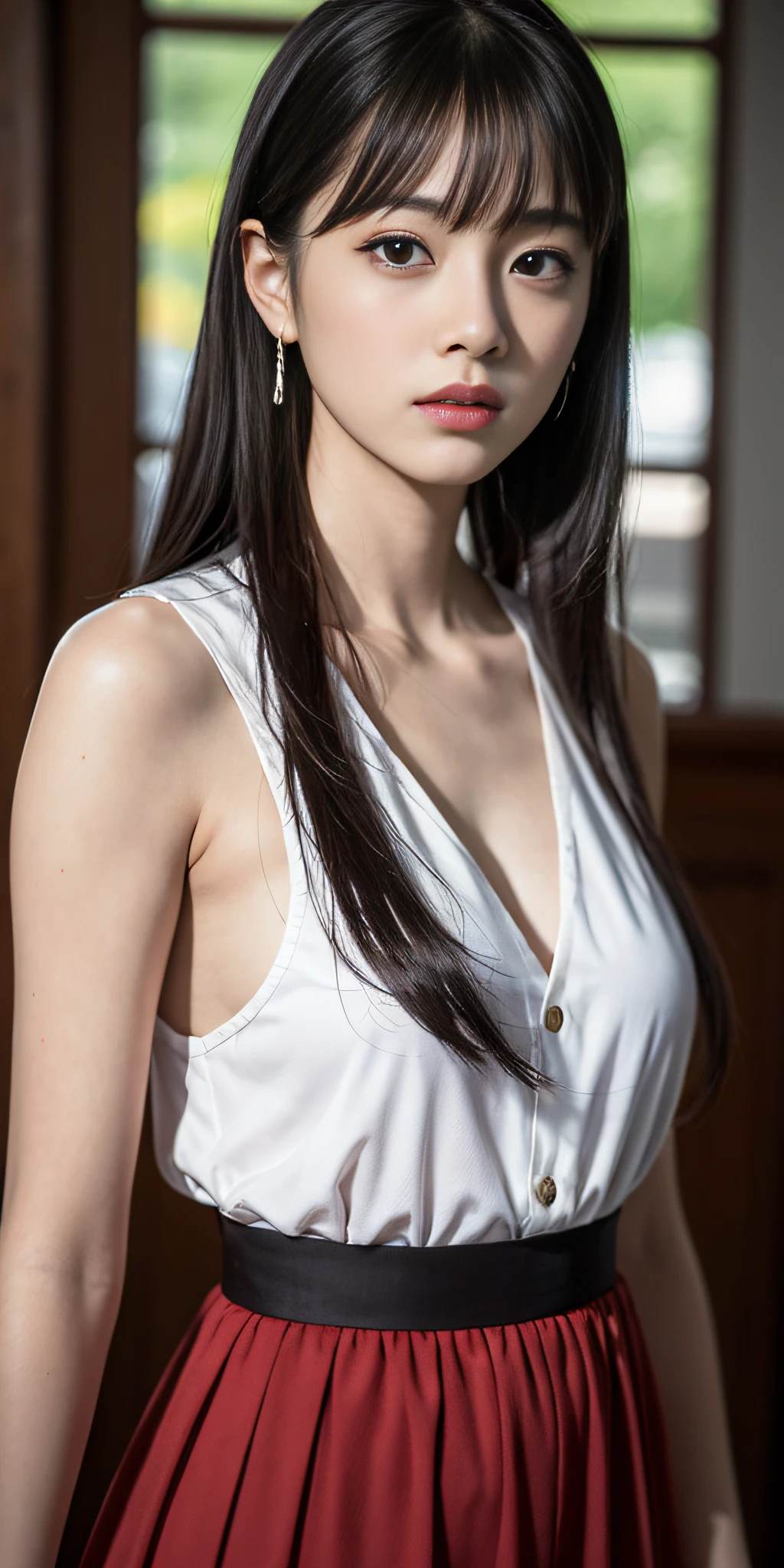 A girl from The Mid Country who lives on the streets 8 years old with beautiful eyes , Real skin , Delicate Faces , Whole body diagram , Clothing details , skin detail , Slim body , bobed hair , black Hair , Blunt Bangs , best best quality , ultra Detailed , master masterpiece , Finely detail , High res , 8k wallpapers , detalhes realistas , photoshop \(The Mid\) , ultra Detailed , High res , extremely detailed , Absolutely beautiful , Impeccable , hdt