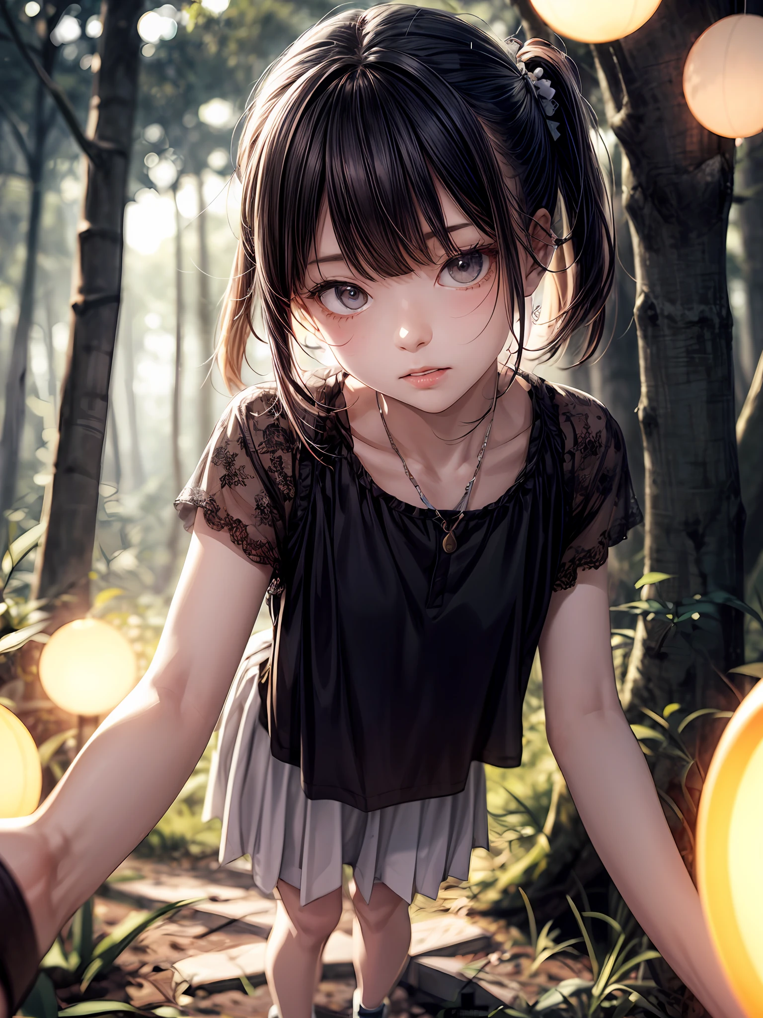 absurdress, HIGH RES, super cum-detailliert, (1Women's 、:1.3), In the summer forest , (sneaker shoes:1.2), damaged , with watercolor style, soft blending, Smooth colors, Fantastic wash, Delicate texture, organic shapes, Atmospheric depth broke(Bokeh photography:1.3), Soft Focus, Out-of-focus highlights, dreamlike ambiance, Glowing circles, Fascinating depth broken, Tilt-shift photography, Miniature effect, selective focus, Blur edges, Small-scale illusion, Playful perspective