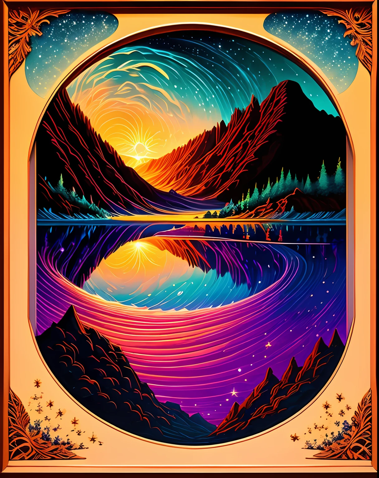 A beautiful earth filled with water and lava, intricate, masterpiece, expert, insanely detailed, 4k, composition, framing, centered, symmetry, painted, intricate, volumetric lighting, beautiful, rich deep colors masterpiece, sharp focus, ultra detailed, in the style of dan mumford and marc simonetti, astrophotography
