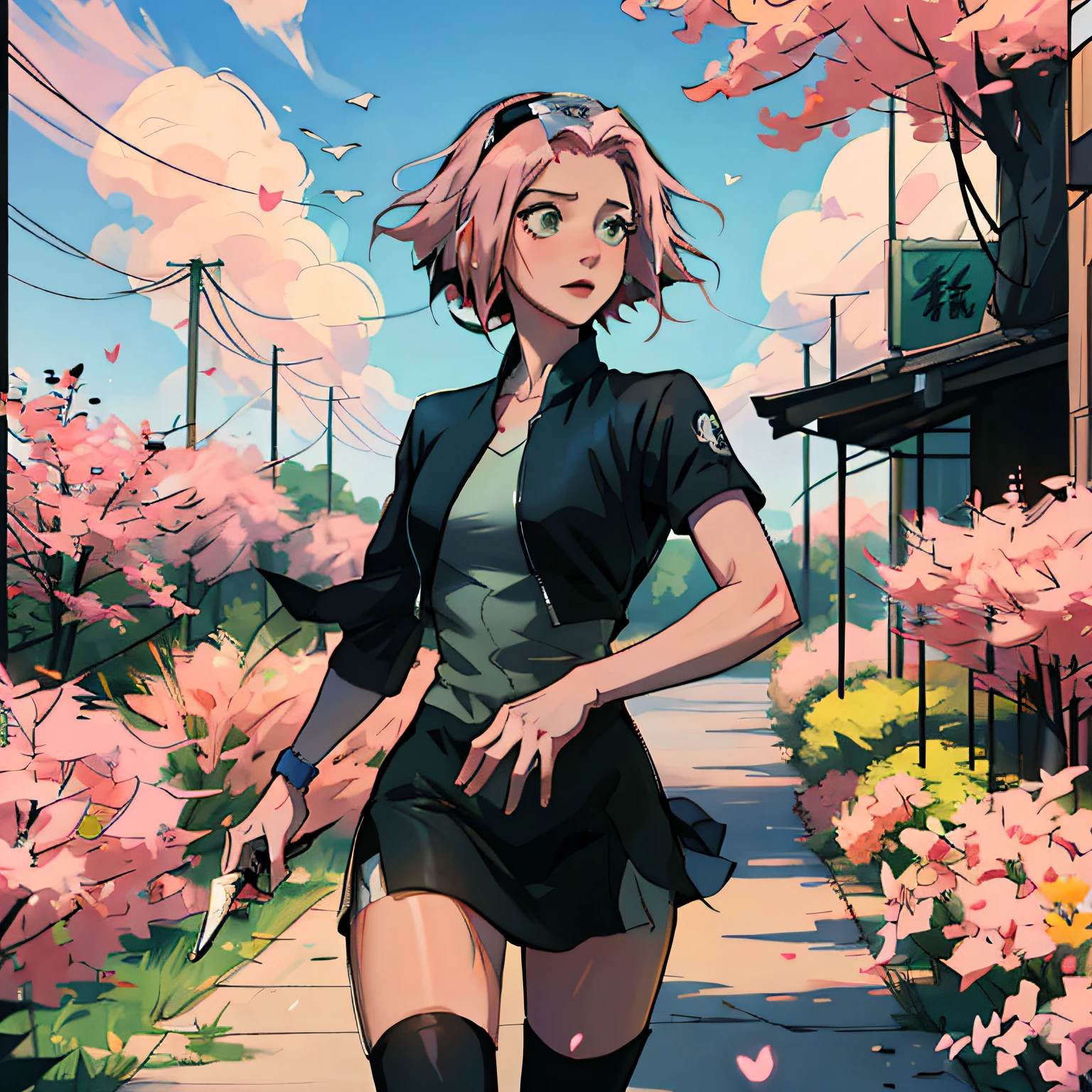 a cartoon image of a woman with pink hair and green stockings, illustrious makinami, inspired by Nishikawa Sukenobu, junko enoshima from danganronpa, official character art, chiaki nanami from danganronpa, sakura haruno, katana zero video game character, katsuragi misato, yayoi kasuma --auto