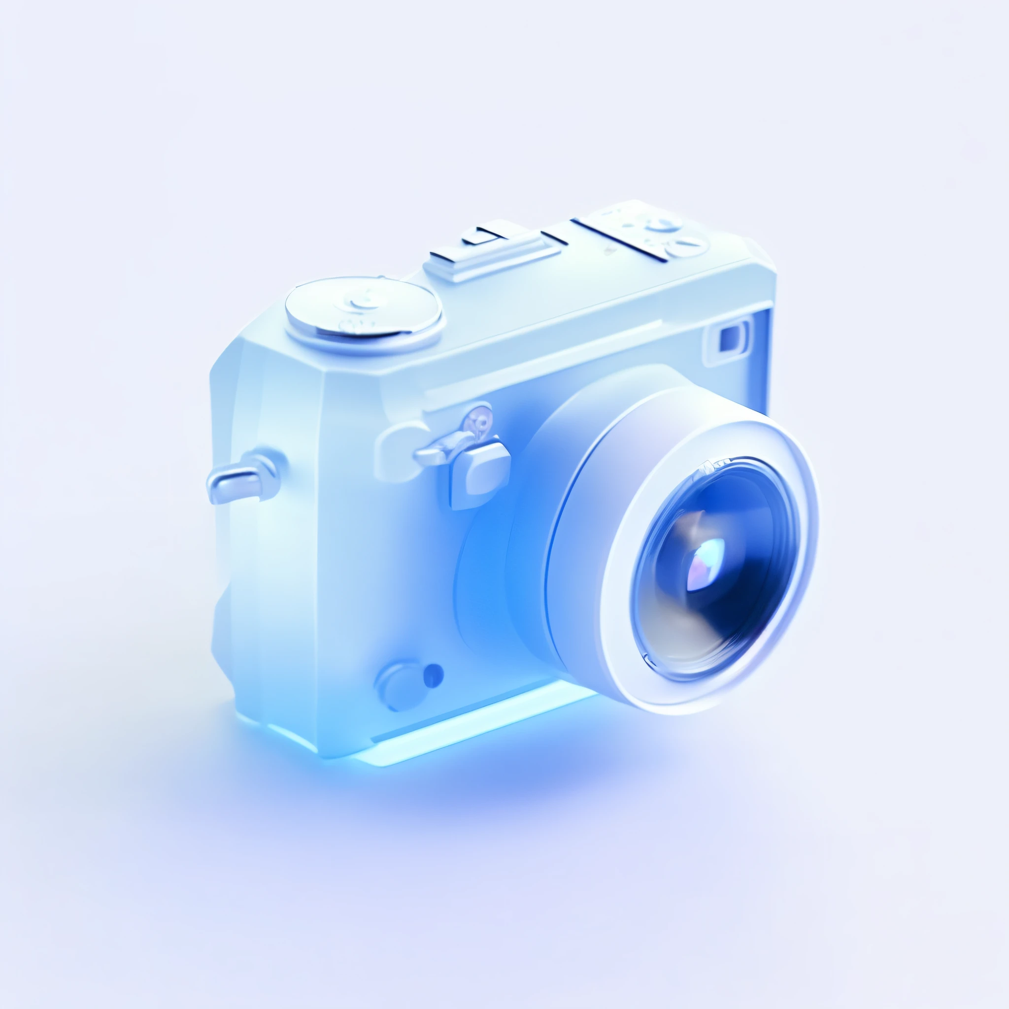 there is a blue camera with a lens on a white background, photorealistic camera shot, isometric camera, dlsr camera, product photography 4 k, bright camera flash enabled, by jeonseok lee, high quality product photography, toy camera, tilted camera, film camera style, product photography, color film camera, disposable colored film camera, digital camera, infrared camera