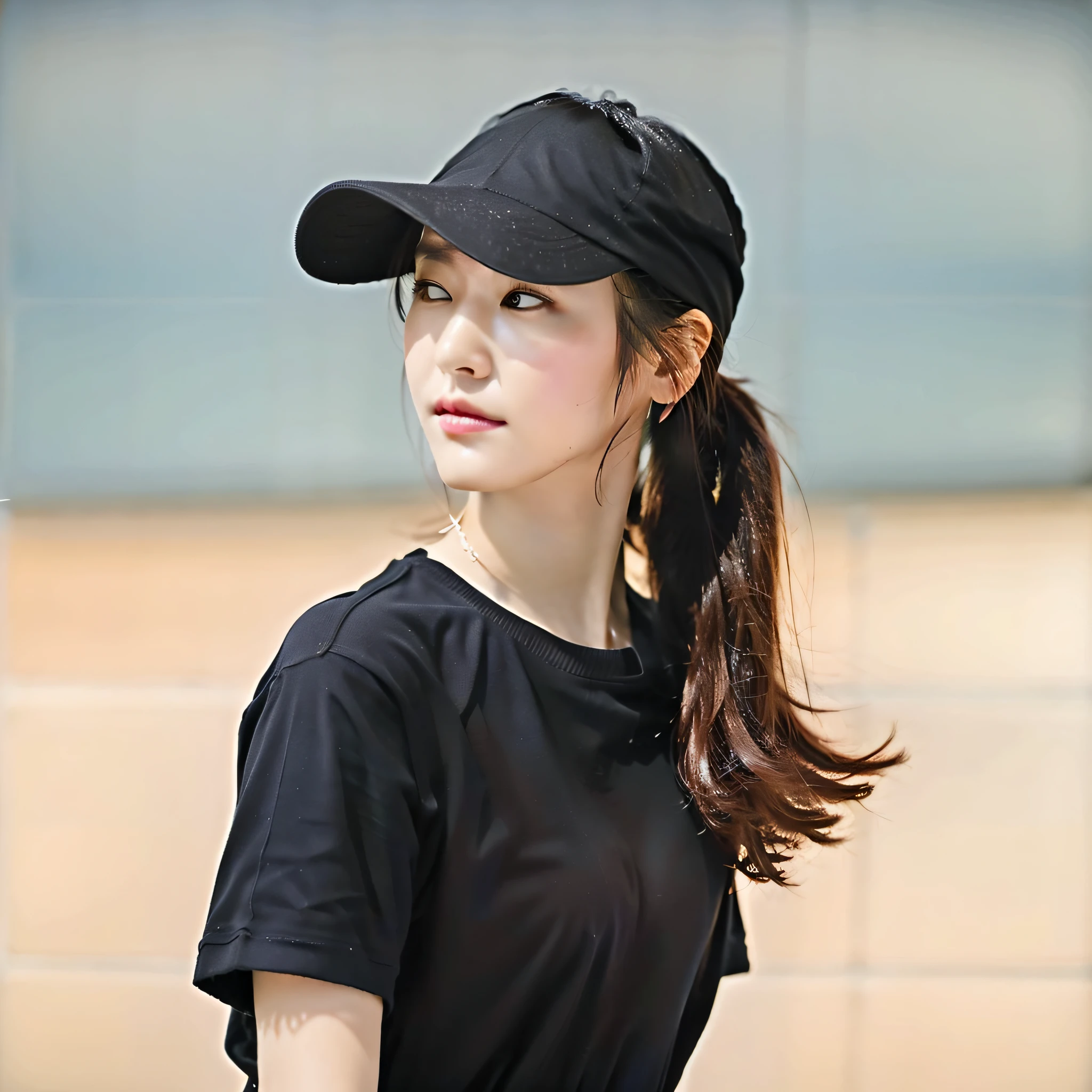 (Best quality, 8k, 32k, Masterpiece, UHD:1.2),Photo of Pretty Japanese woman, large breasts, very short bob hair,upper body,face focus,oversized_sweater, necklace, simple background, from above, looking at viewer,