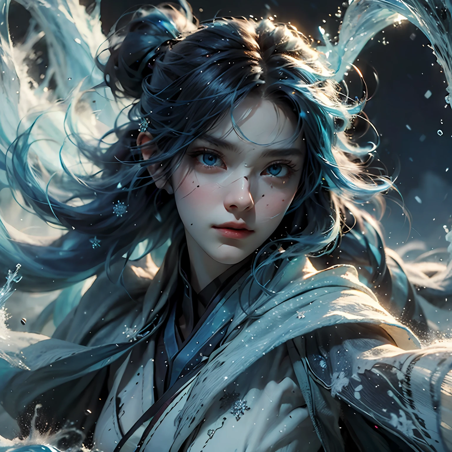Nebula Girl, Multiverse, Color Hybrid, Line Detailed, Incredible, Super Detail, Extremely Detailed, (High Contrast: 1.11), Wind, Amazing, Beautiful Detail Eyes, Messy Hair, (Best Light, Extremely Delicate and Beautiful), ((Movie Light)), (Side View: 1.3), 8K, Masterpiece, Best Quality, Movie Stills, 1Girl, Floating in the Sky, Interlaced Clouds, Clouds, (Close-up: 1.1), bright, happy, funny, soft lighting, (Bauhaus, shapes, lines, abstraction: 1.1) official art, Unity 8k wallpaper, ultra detail, beautiful and beautiful, masterpiece, best quality, (dynamic angle: 1.4), romantic depth of field exotic_dance, PerfectNwsjMajic, (masterpiece, top quality, best quality, official art, Beauty and Aesthetics: 1.2), Extreme Detail, Colorful, Highest Detail, Snowy Landscape, Snowflakes, Ice-Blue Castle, Lich, Dark Robes, Glowing Eyes, Snowdrifts, Trees, Dramatic and eerie atmosphere, Snowy Landscape, Snowflakes, ice-blue castle ,lich,dark robes , glowing eyes,snowdrifts, trees,dramatic and eerie atmosphere