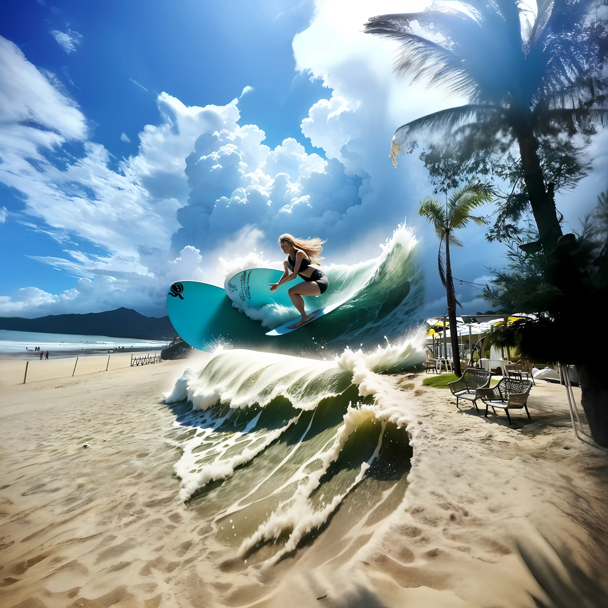 (best quality), (masterpiece),(ultra-detailed:1.2),(photorealistic:1.1),(highres),close-up,focus female,
1girl,
surfing, surfboard,
dune,