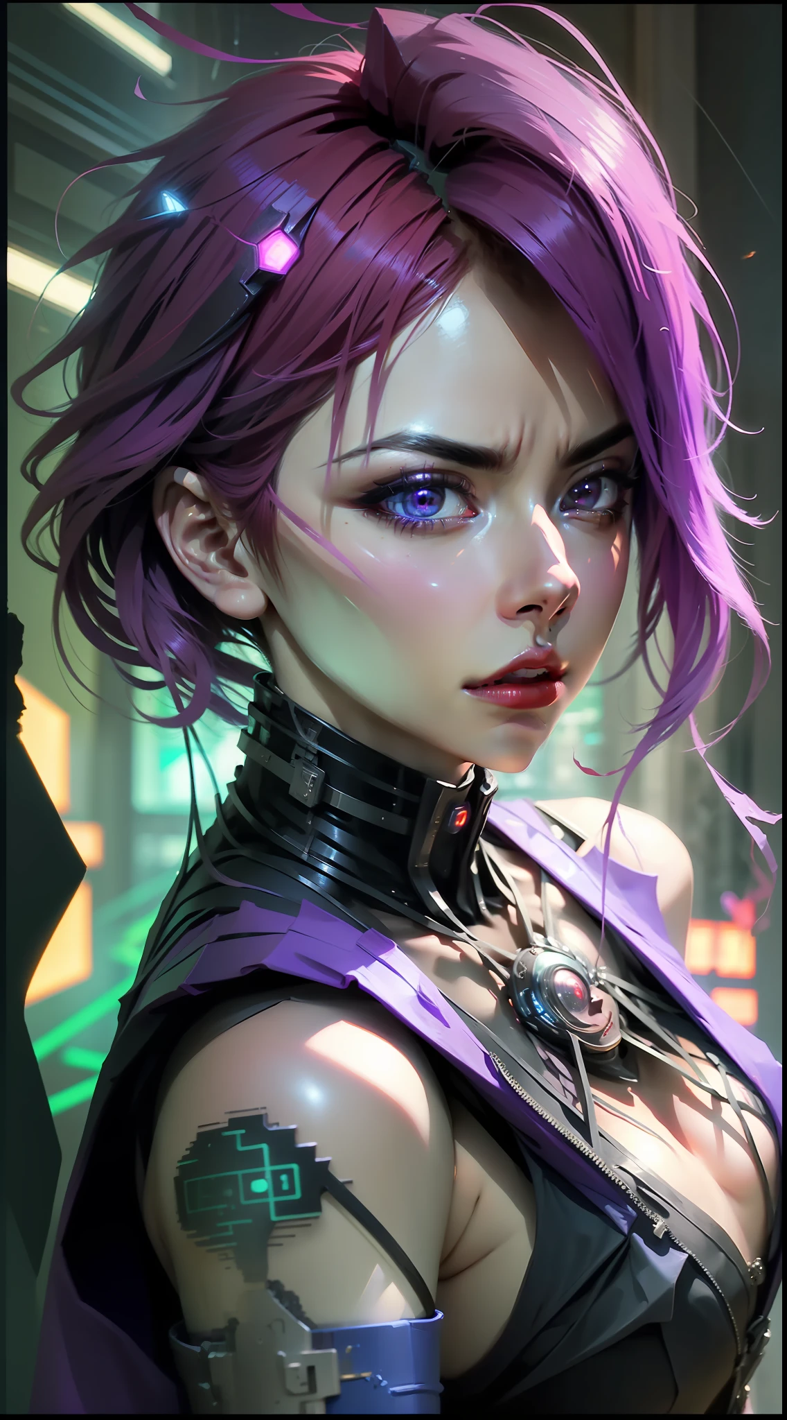 Urban woman in Spider-Man tights, regular breasts, Cyberpunk Style, Neon background, Real face, multicolored hair, evil, despair, expressionless eyes, Ultra-Wide Angle, cinematic lighting, glowing light, from above, best quality, super detail, masterpiece, anatomically correct, 8k