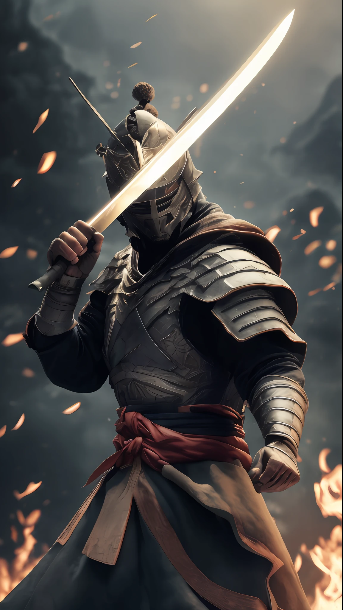 Samurai assasino hiper - detalhado, Make a super powerful sword and destroy the world, Cinematic 8K