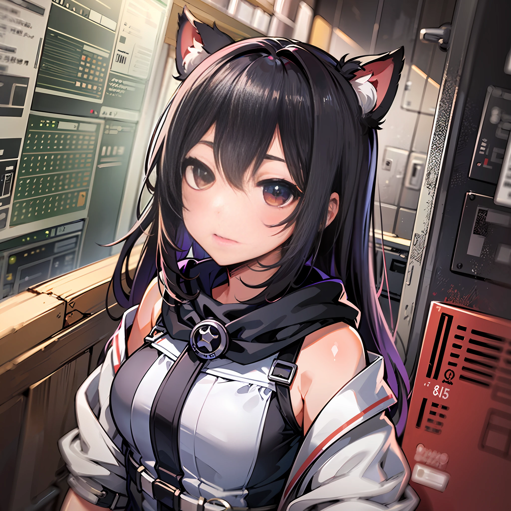 (masuterpiece, Max Quality, 8k)、mignon、One Girl、Bishōjo、Personification of guinea pigs、Guinea pig ears、Staring at the viewer