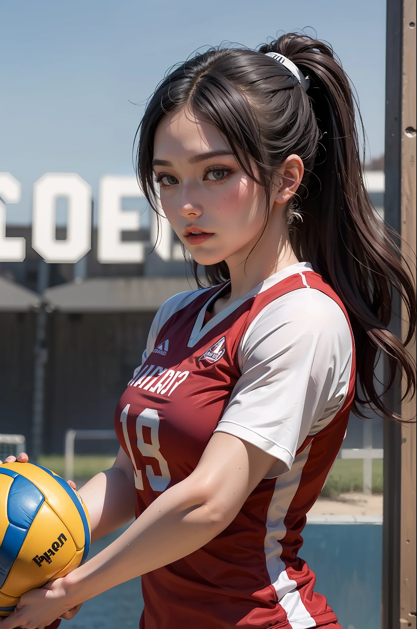 ultra detailed, aesthetic, masterpiece, best quality, photorealistic,volleyball uniform girl,