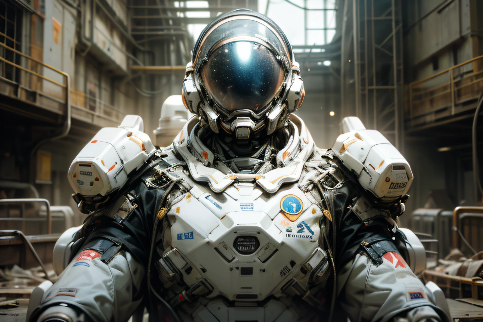 Astronauts in dirty spacesuits stand in a ruined city,Dusty spacesuit,Portrait of an artificial intelligence astronaut,Portrait of an astronaut,Modern spacesuit,astronaut standing looking,Portrait of an astronaut,Portrait of an astronaut,Futuristic astronauts,Interstellar spacesuit,Inspired by Stefan Cordell,Sci-fi spacesuit,wearing a space suit,Futuristic spacesuit,wearing a spacesuit and helmet,hyper-realistic,True Texture,Underneath the helmet is Chinese Hanfu
