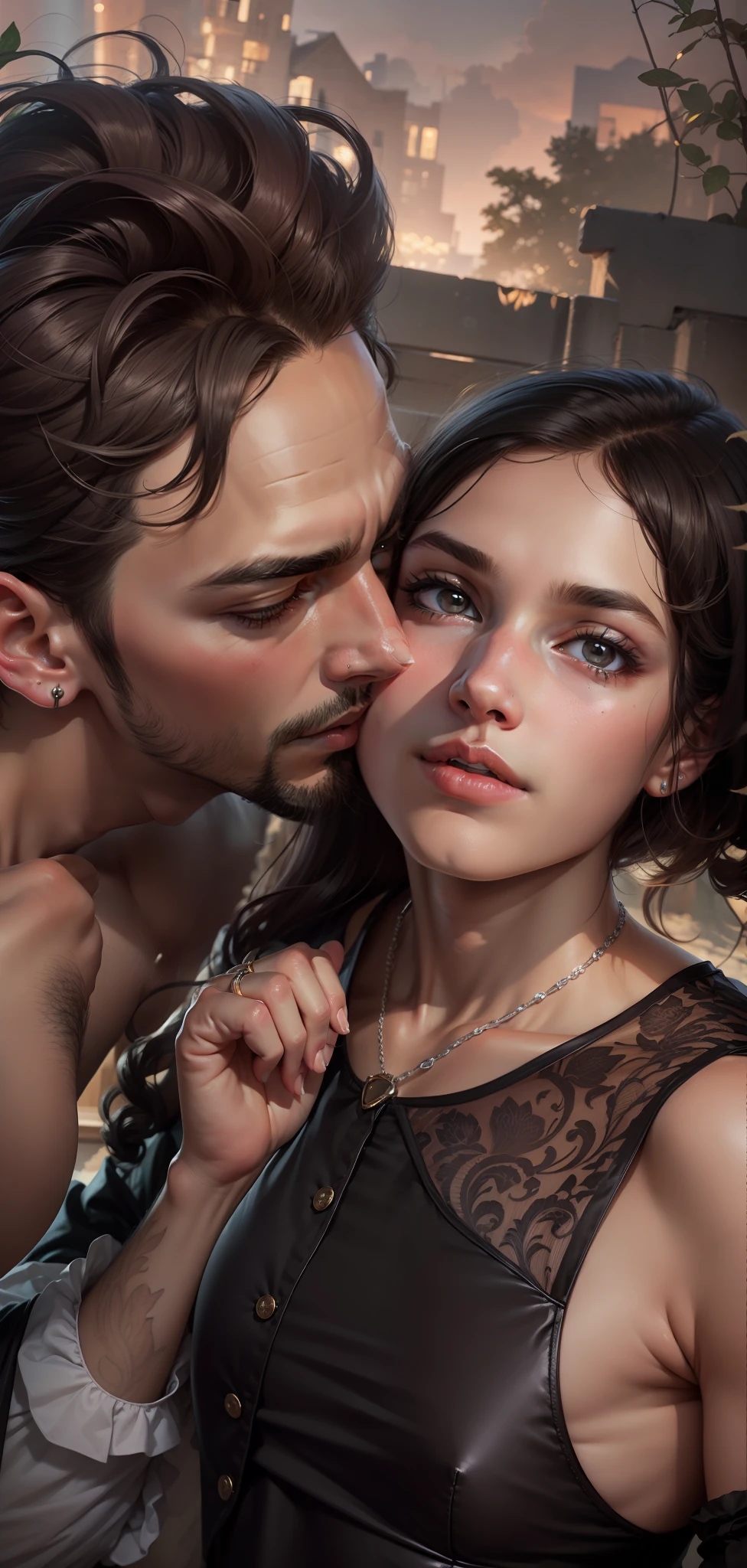 Change background, 8k, potrait, handsome boy ,beautiful angel, romantic faces, fashion dresses