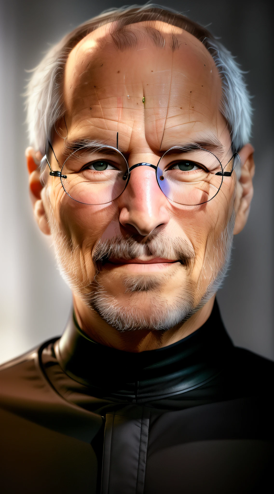 arafed man with glasses and a beard wearing a black shirt, portrait of steve jobs, steve jobs, steve jobs as hokage, closeup portrait shot, close - up portrait shot, ultra detailed portrait, close up portrait photo, portrait shot, shutterstock, detailed portrait shot, close up portrait shot, man with glasses, full close-up portrait