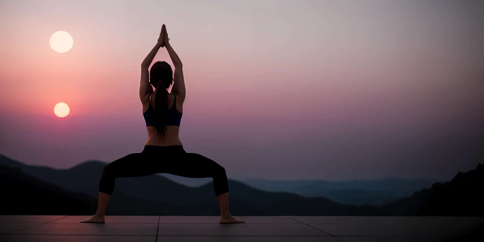 Back view full body photo of a woman practicing yoga poses. shot on canon 5D Mark IV with canon 16-35mm lens, cinematic lighting, Wes Anderson style, ultra detailed, night, haze, high resolution, perfect composition