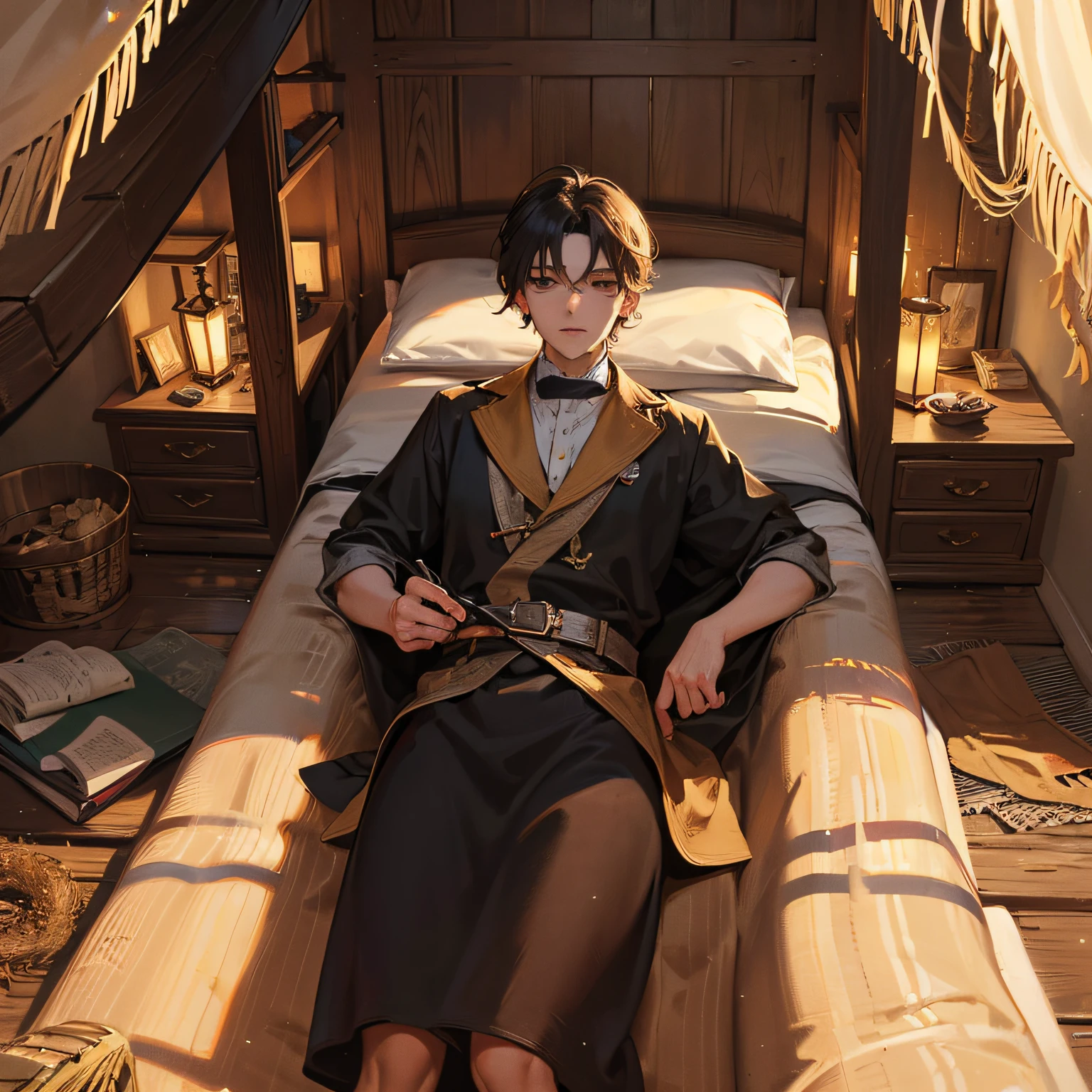 Erzi opened his eyes wide, looking straight at the black roof made of thatch and mud, and the old quilt covered on his body was already dark yellow, and he could not see the original appearance, and there was a faint musty smell. --auto