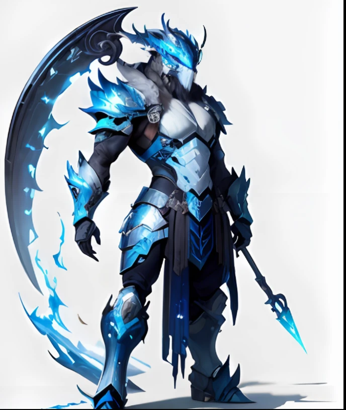 blue and ice silver color armor, dragon inspired blue armor | With a scythe on his back | helmets | shojo | armor | black silk | boots | Long legs | combat | biopunk | cyberpunk | cyberpunk | full body portrait | Canon M50 | 100 mm | Sharp Focus | fluency | ultrarealism | High Details | Complex detail --auto --s2