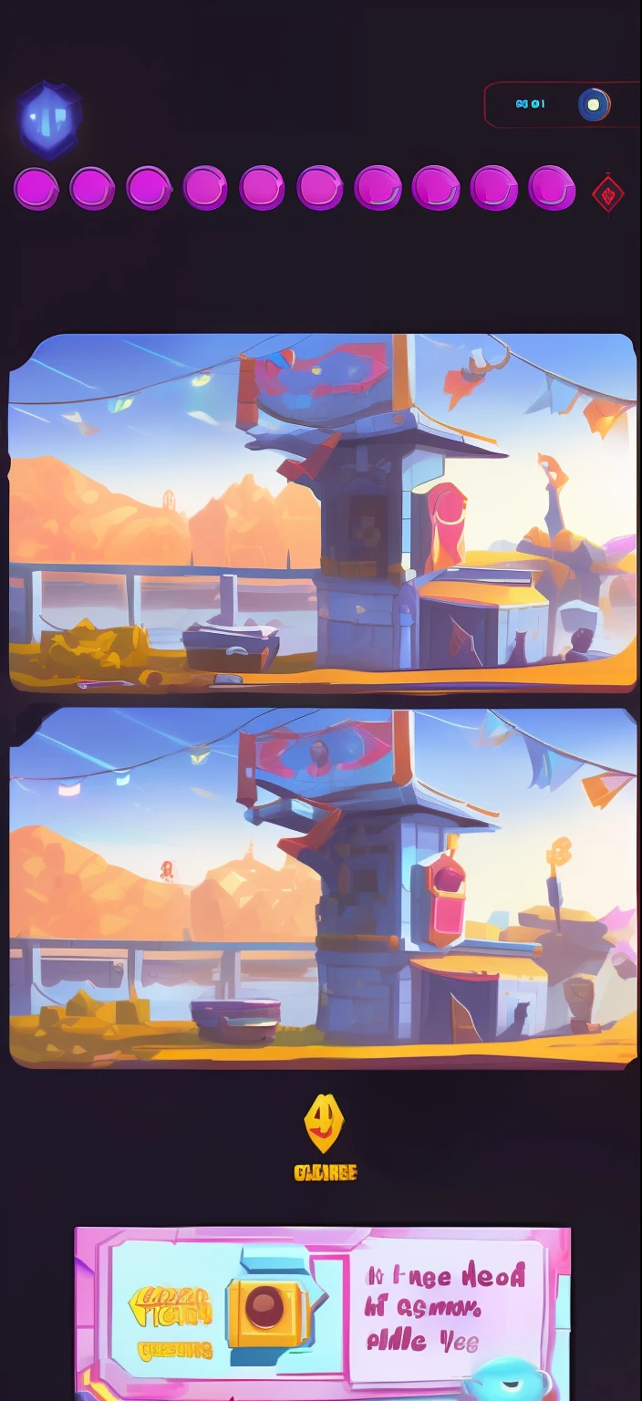a close up of a video game with a lot of different screens, mobile game art, stylized game art, pixar film setting, stylized concept art, background art, mobile game background, game illustration, mobile game asset, detailed game art, 2 d game environment design, 2d game art, 2 d game art, game concept