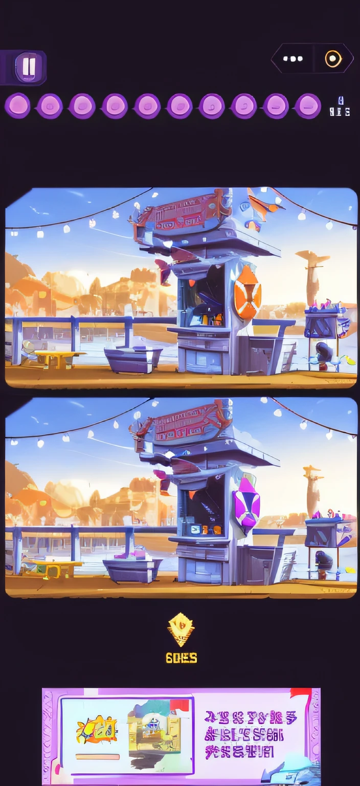 a close up of a video game with a lot of different screens, mobile game art, stylized game art, pixar film setting, stylized concept art, background art, mobile game background, game illustration, mobile game asset, detailed game art, 2 d game environment design, 2d game art, 2 d game art, game concept