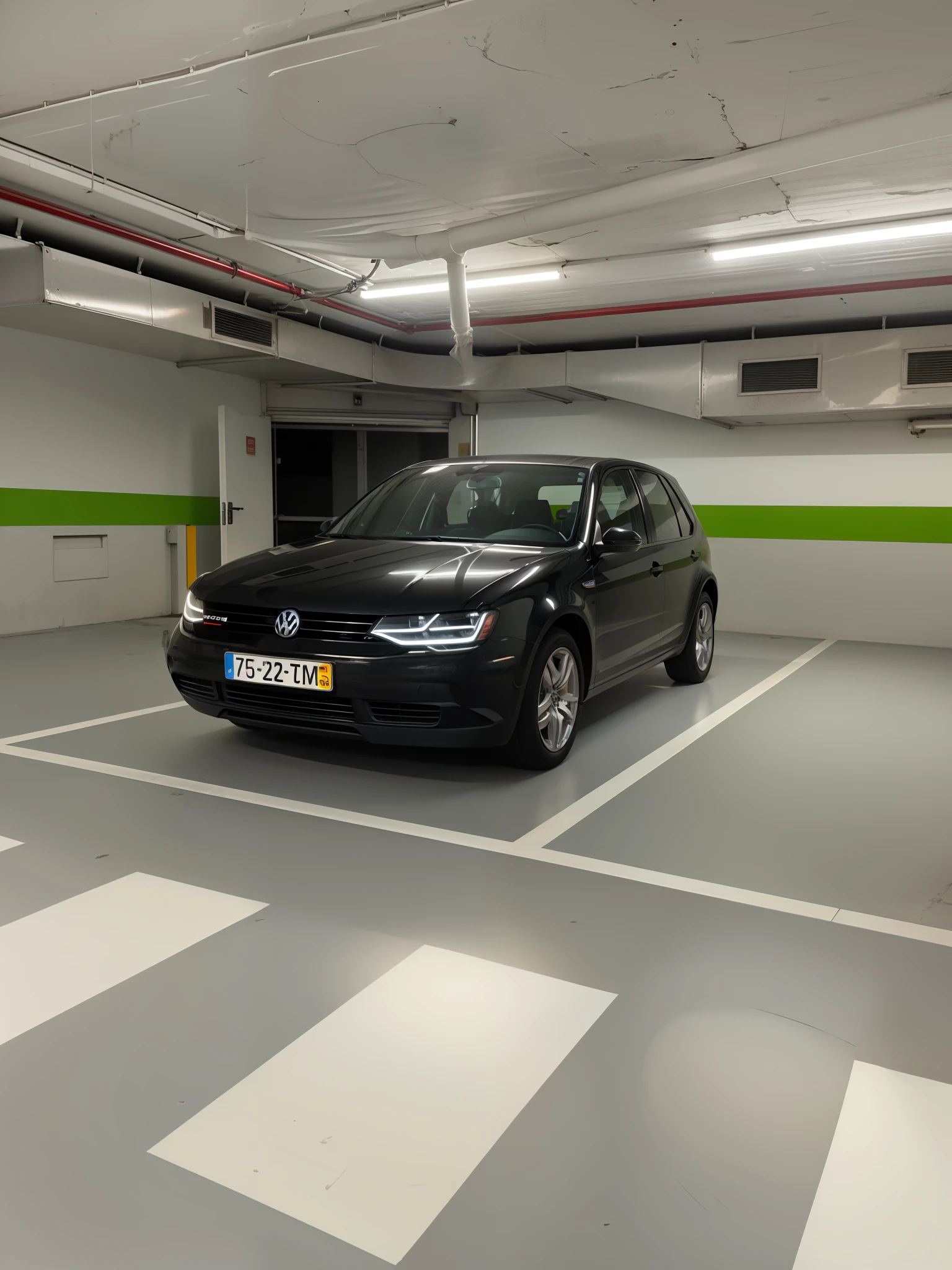 Red lights, blur, headlight on, brightness, Volkswagen, 8k, ultra-realistic, photorealistic, HDR